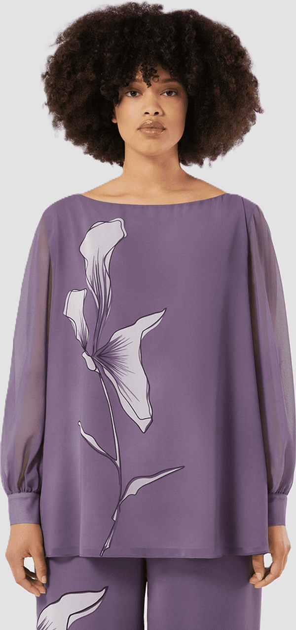 PERSONA blusa in georgette donna malva - 2