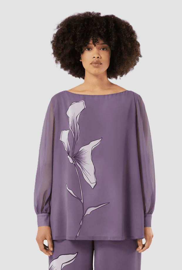 PERSONA blusa in georgette donna malva - 2