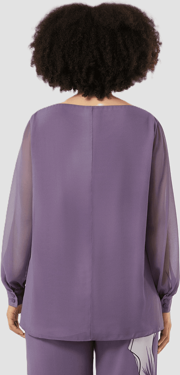 PERSONA blusa in georgette donna malva - 3