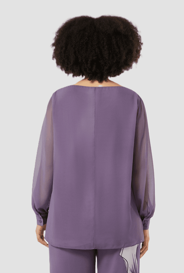 PERSONA blusa in georgette donna malva - 3