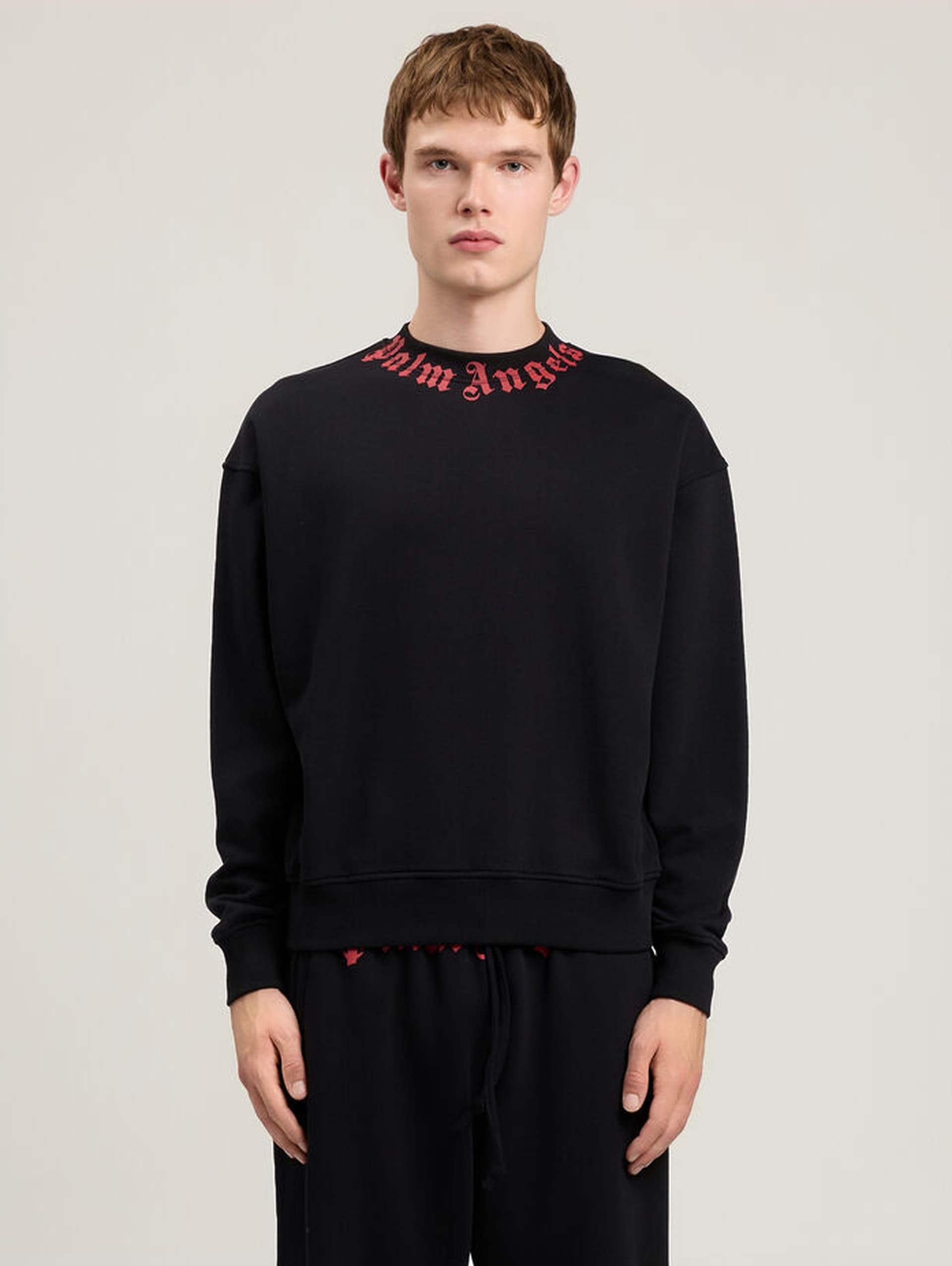 Palm Angels Felpa girocollo Uomo PALM ANGELS neck logo nero - 2
