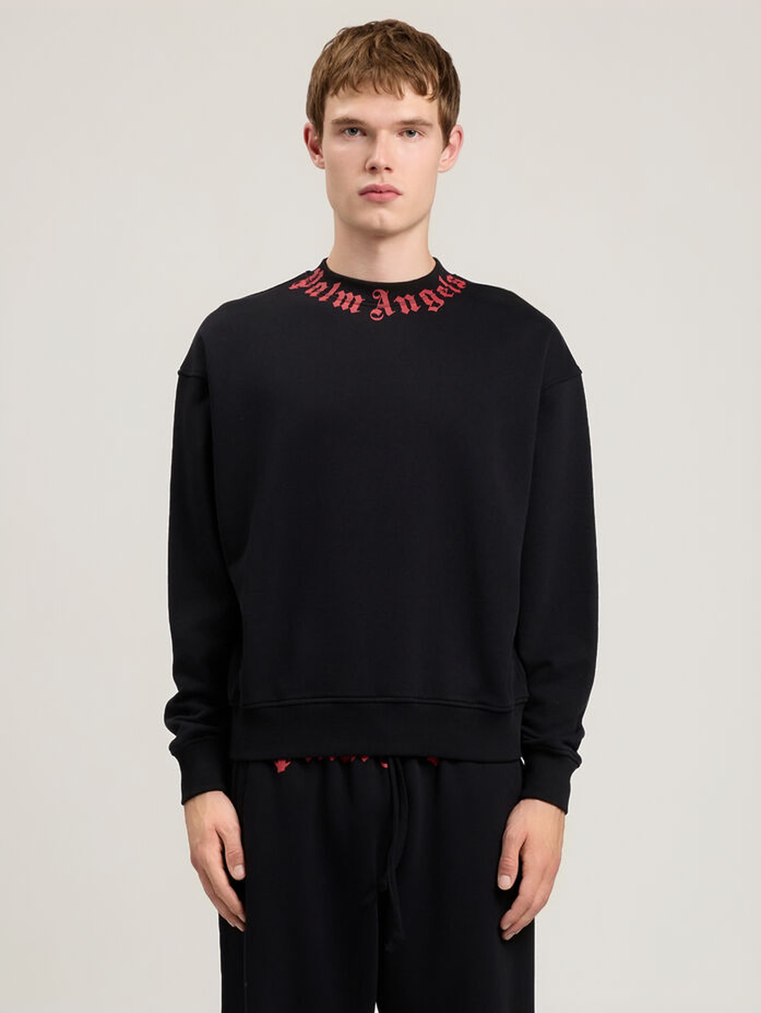 Palm Angels Felpa girocollo Uomo PALM ANGELS neck logo nero - 2