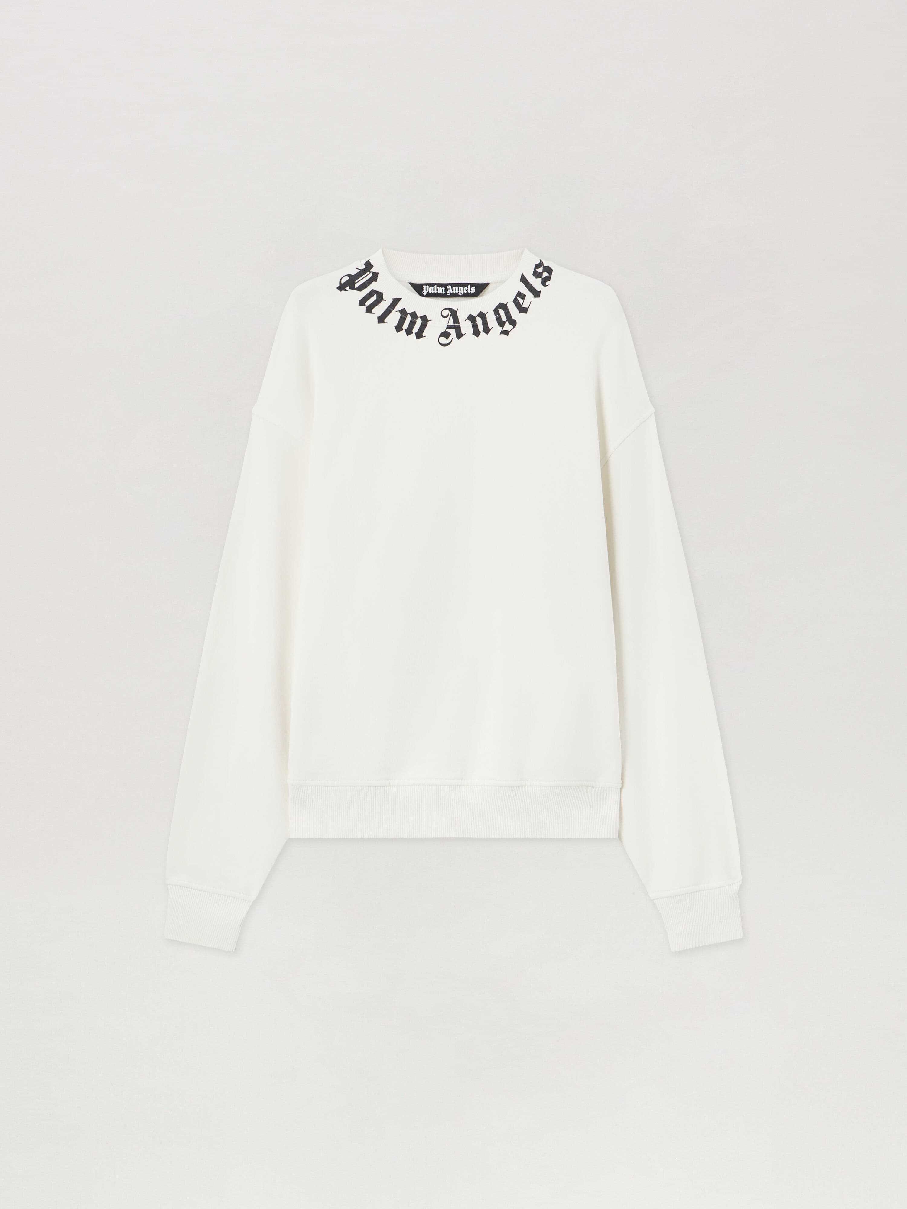 Palm Angels Felpa girocollo Uomo PALM ANGELS neck logo bianco
