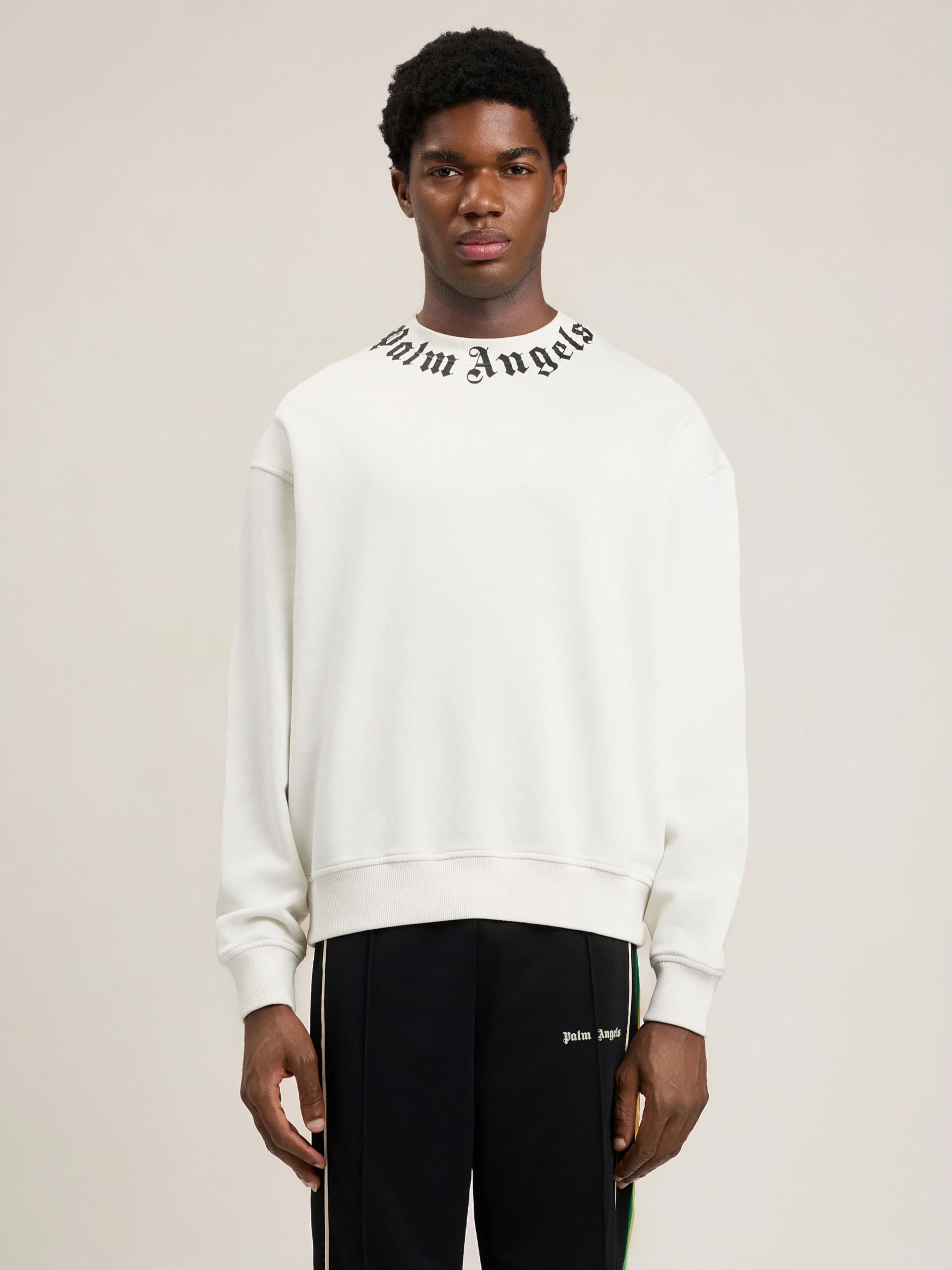 Palm Angels Felpa girocollo Uomo PALM ANGELS neck logo bianco - 2