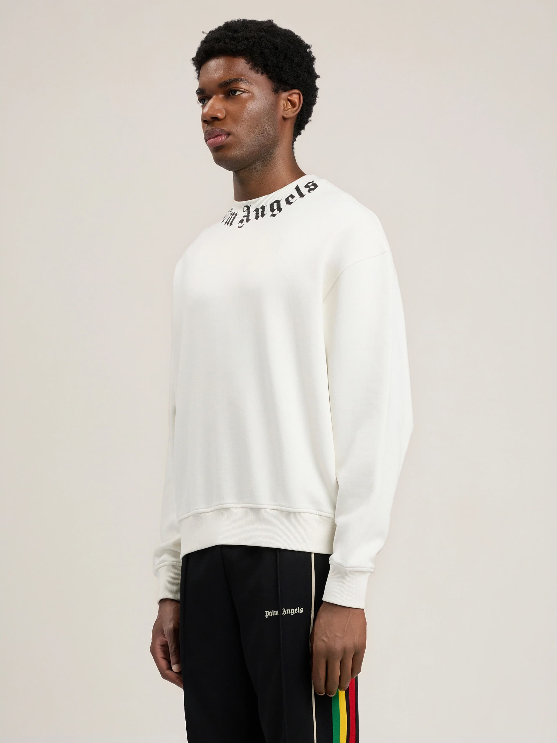 Palm Angels Felpa girocollo Uomo PALM ANGELS neck logo bianco - 3