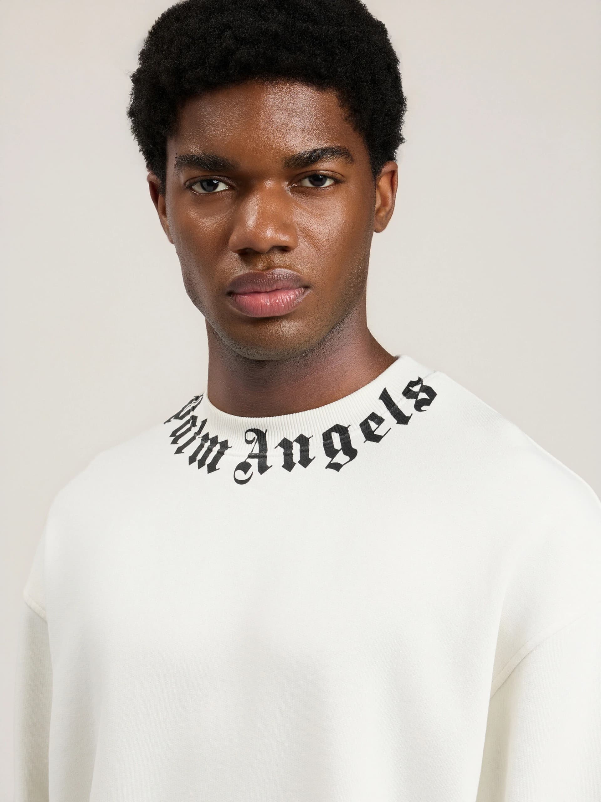 Palm Angels Felpa girocollo Uomo PALM ANGELS neck logo bianco - 5