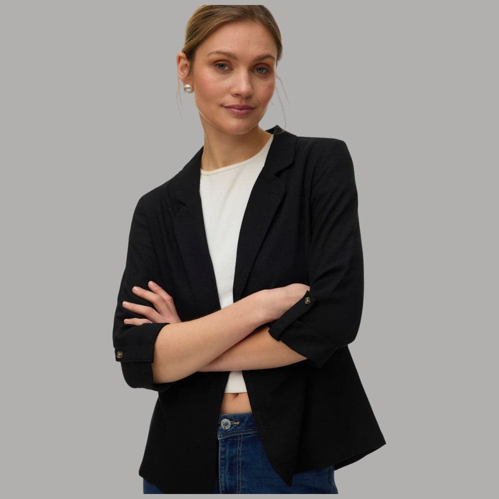 Vero Moda Giacca Blazer Donna Lino e Viscosa Manica 3/4 Tasche - 5