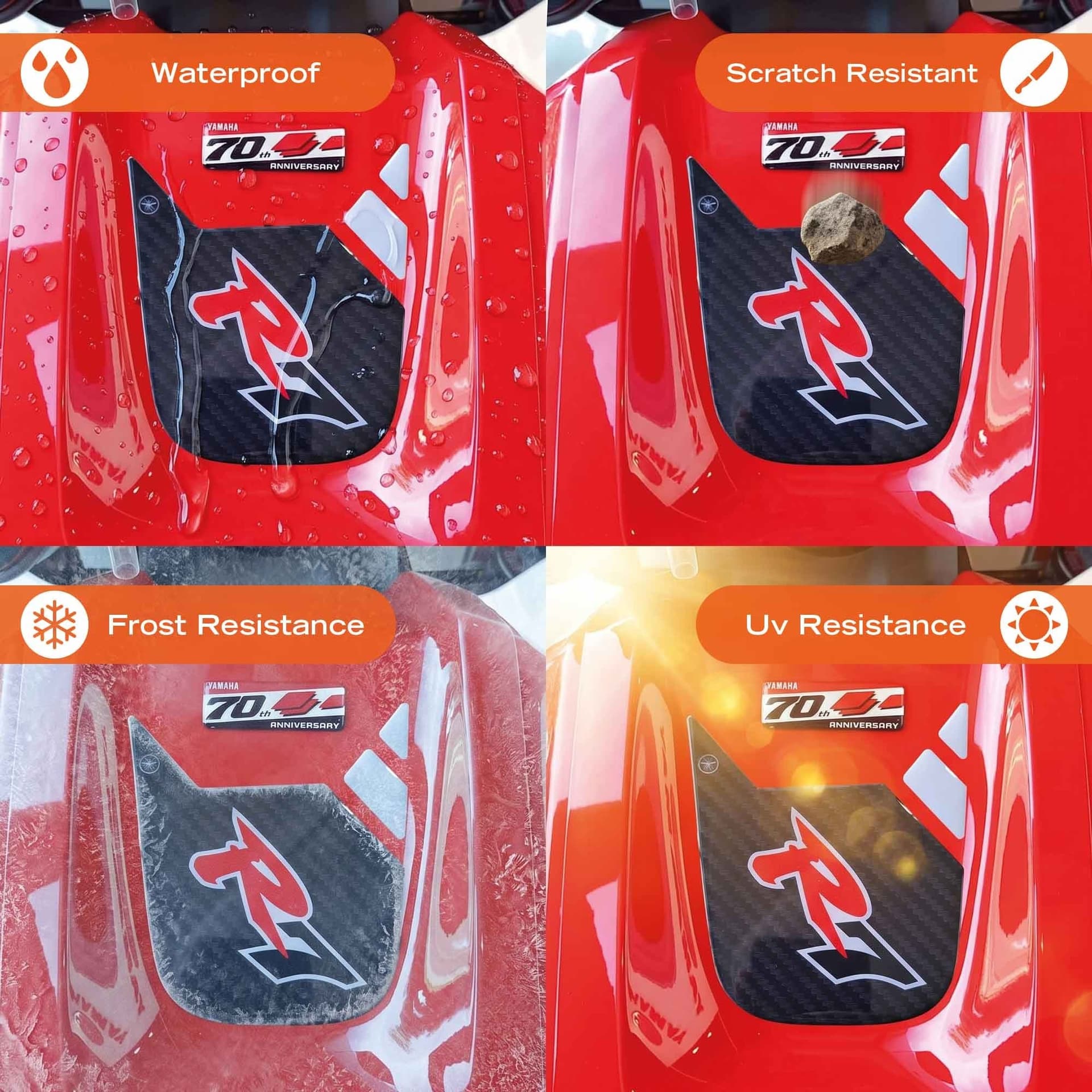 Adesivo 3D Protezione Sopraserbatoio moto compatibile con Yamaha R7 2026 - 15