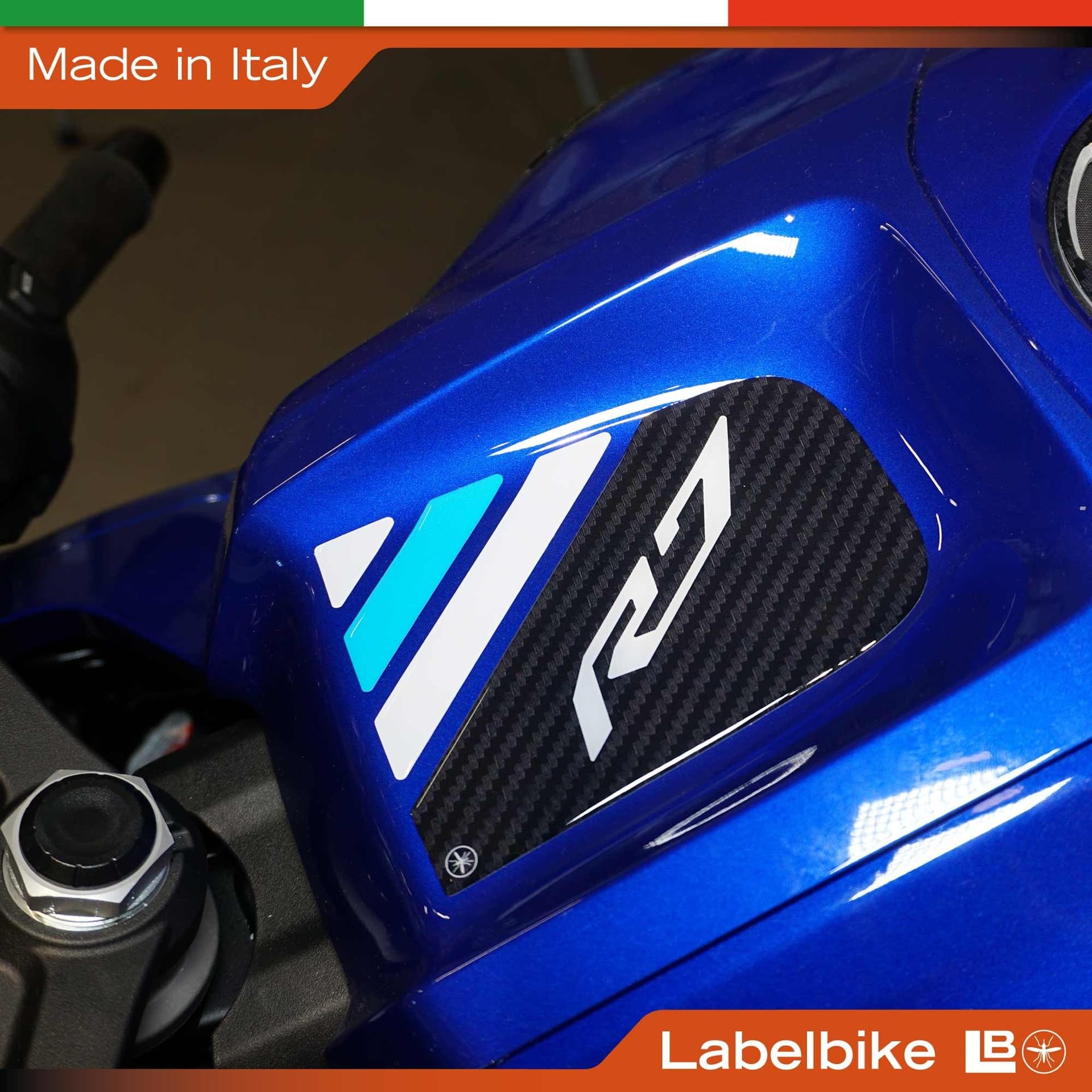Adesivo 3D Protezione Sopraserbatoio moto compatibile con Yamaha R7 2026 - 3
