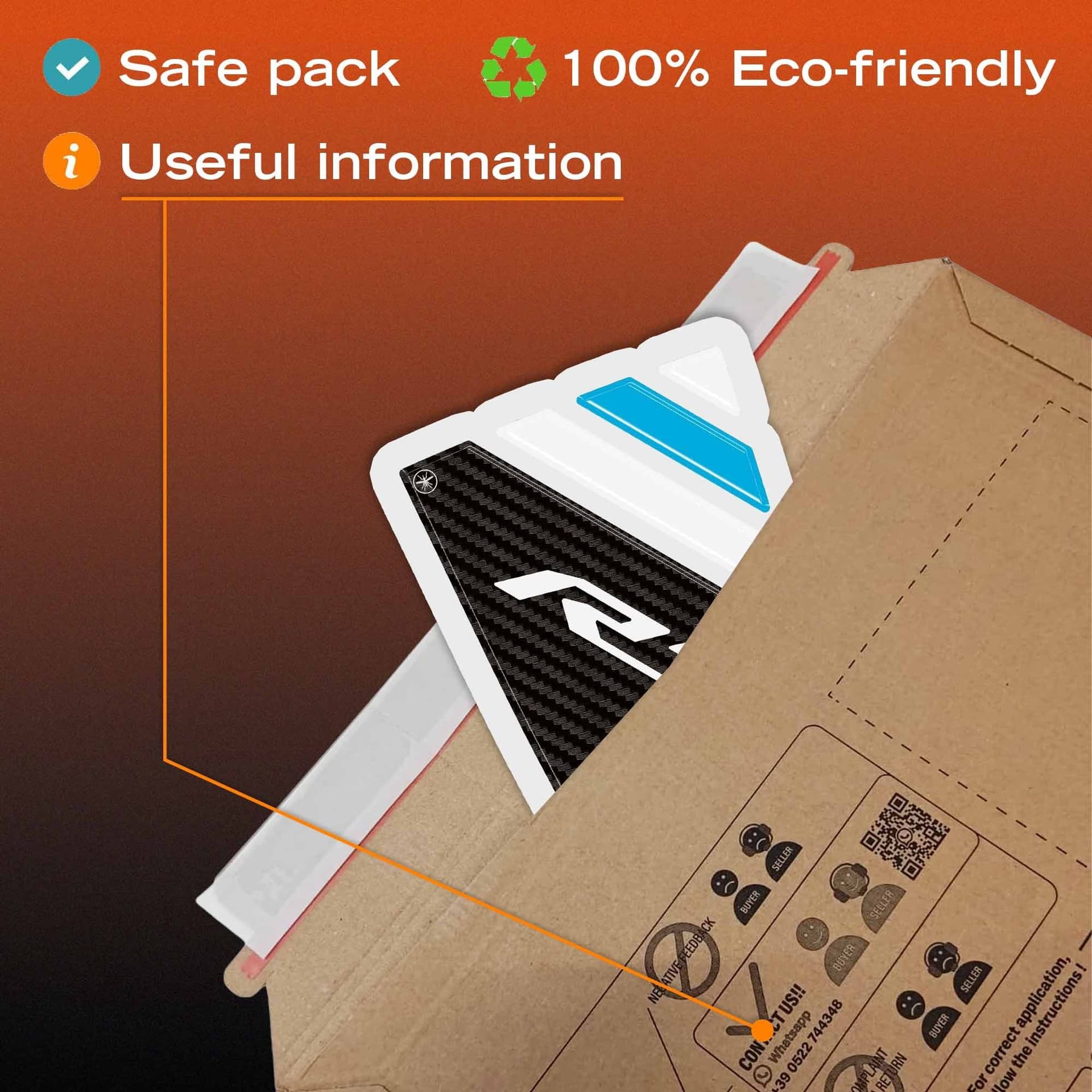 Adesivo 3D Protezione Sopraserbatoio moto compatibile con Yamaha R7 2026 - 6