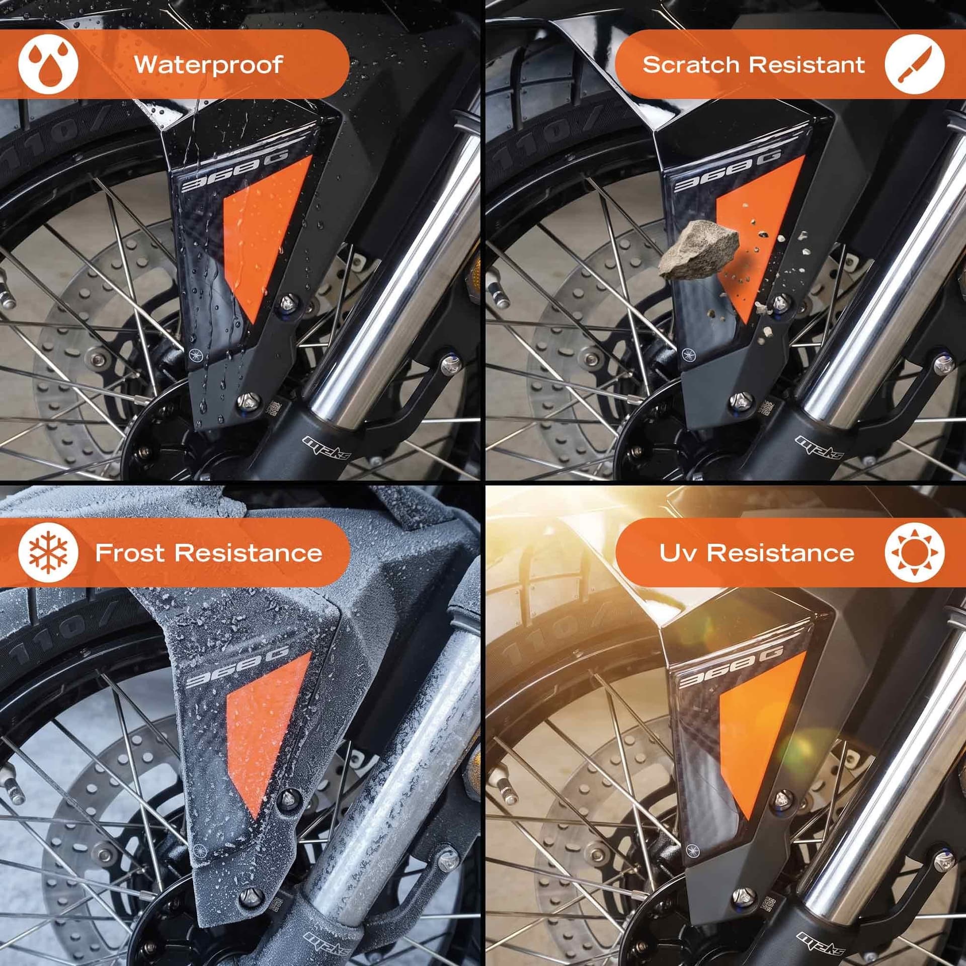 Adesivi 3D Parasteli Parafango Scooter compatibile con Zontes 368G 2026 - 4