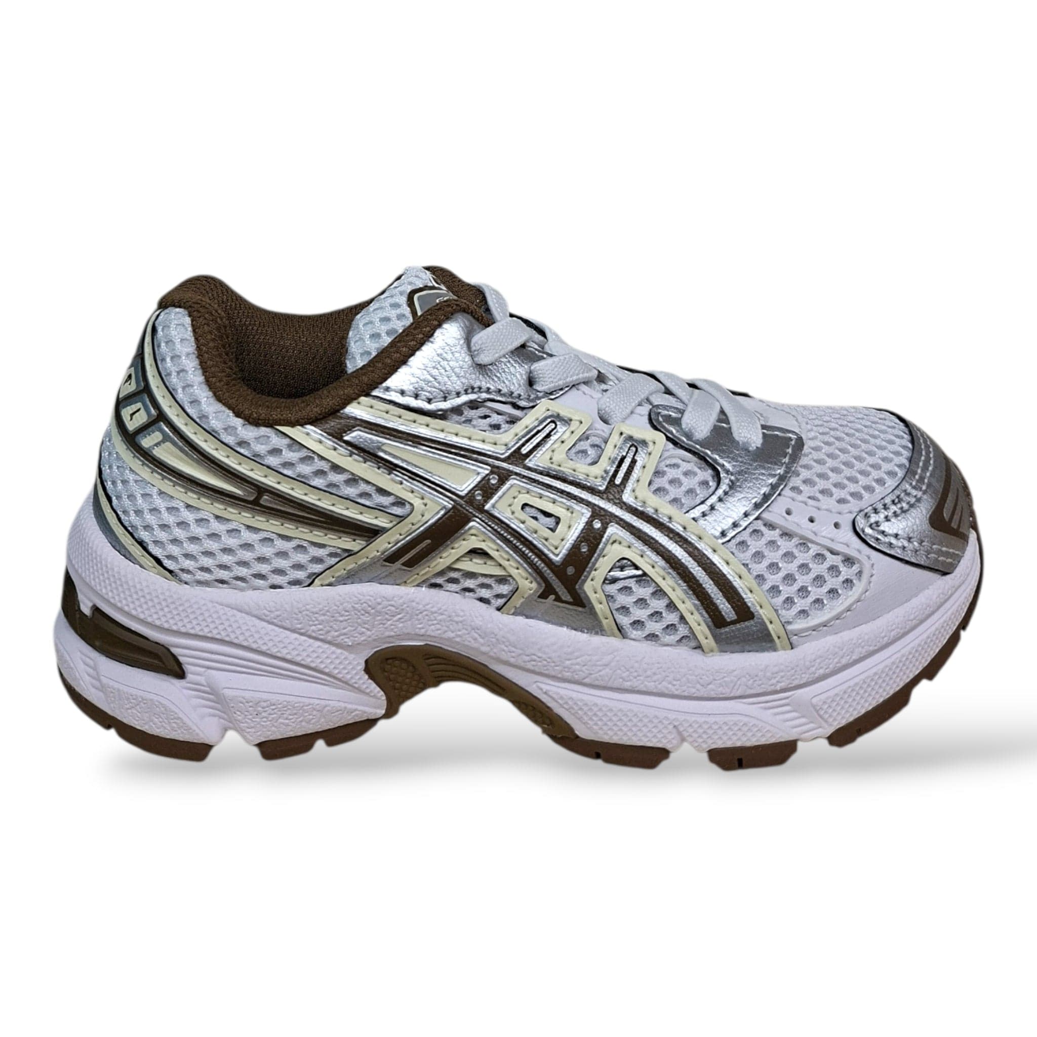 ASICS GEL-1130 Sneakers Bambini Ragazzi Marrone Grigio Bianco | Taglia 27-40 | Scarpetteria Gica