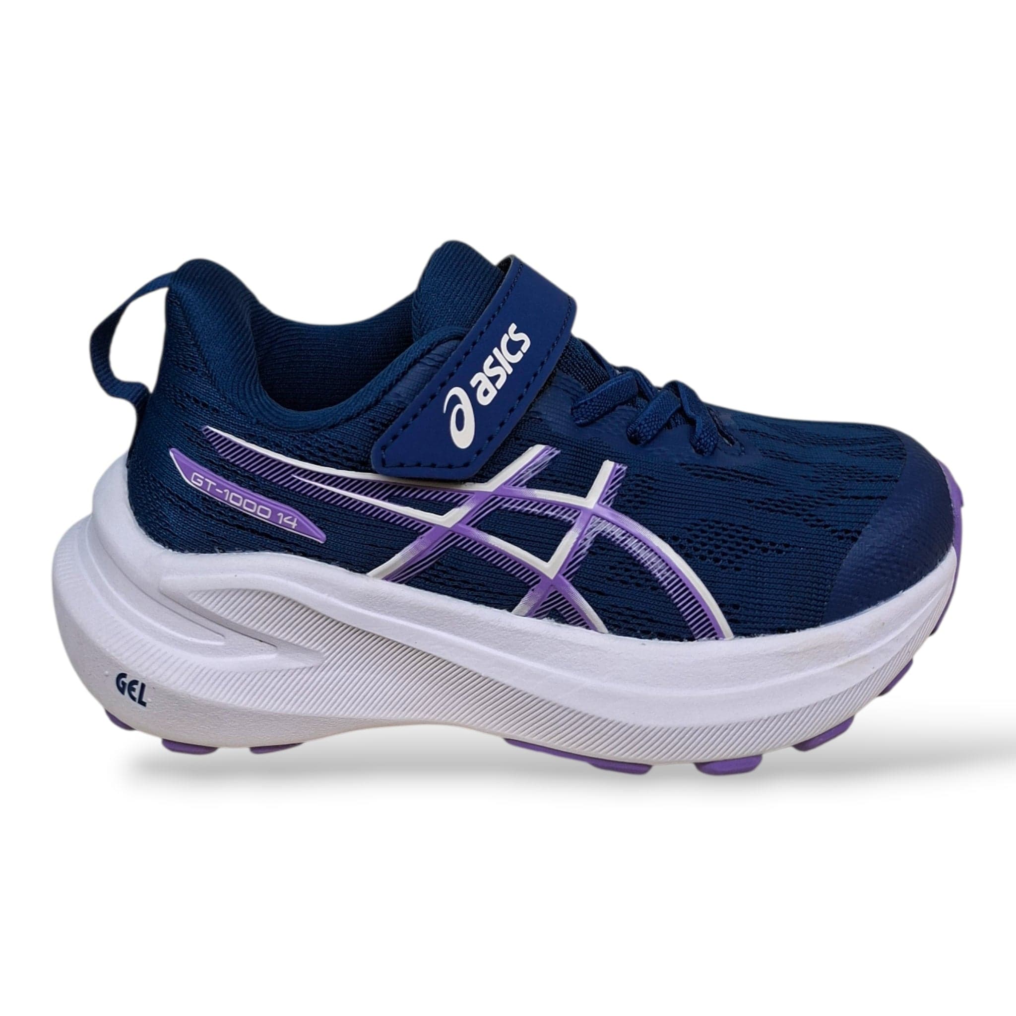ASICS GT-1000 Sneakers Bambine Ragazze Blu Fucsia | Taglia 27-35 | Laccio Elastico e Velcro | Scarpetteria Gica