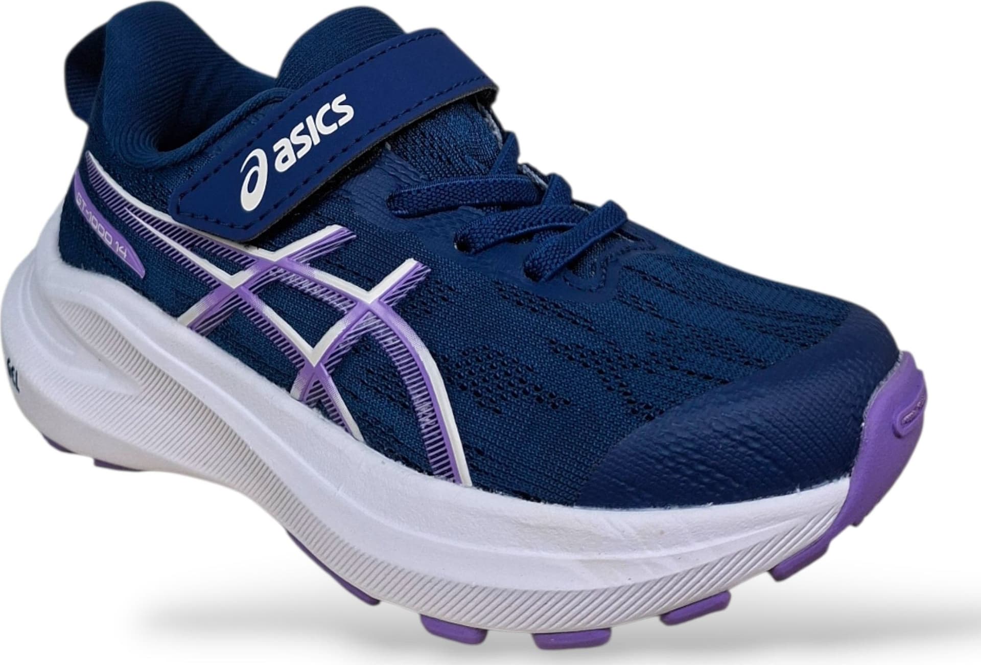 ASICS GT-1000 Sneakers Bambine Ragazze Blu Fucsia | Taglia 27-35 | Laccio Elastico e Velcro | Scarpetteria Gica - 2