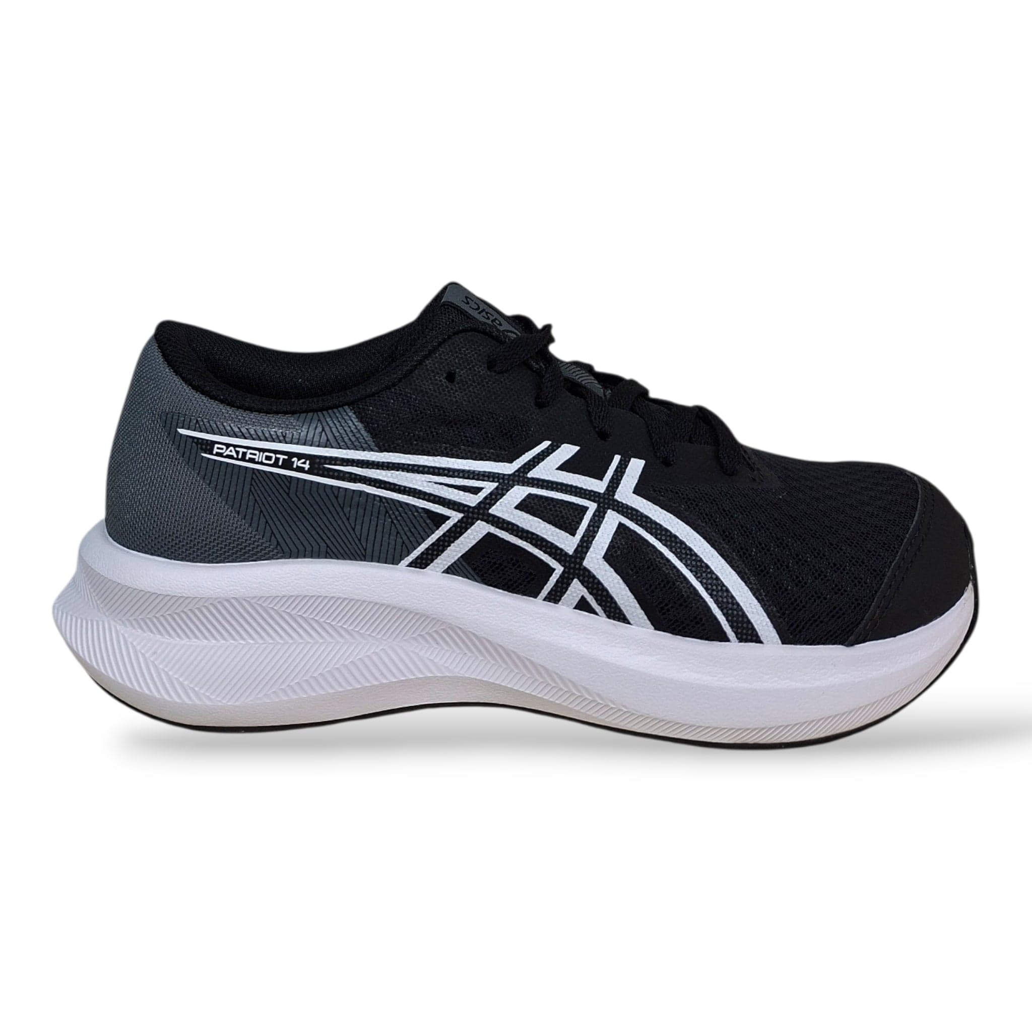 ASICS Patriot 14 Sneakers Bambini Ragazzi Nero Bianco | Taglia 36-40 | Lacci | Scarpetteria Gica