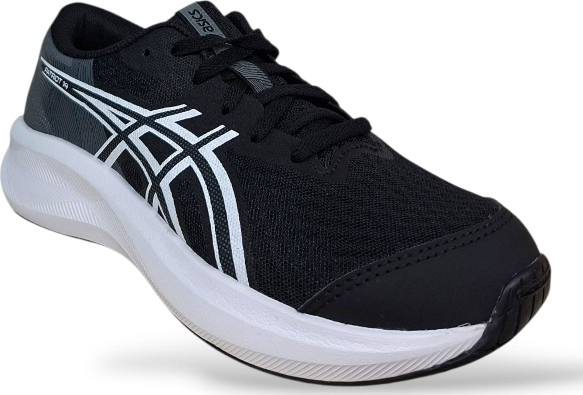 ASICS Patriot 14 Sneakers Bambini Ragazzi Nero Bianco | Taglia 36-40 | Lacci | Scarpetteria Gica - 2
