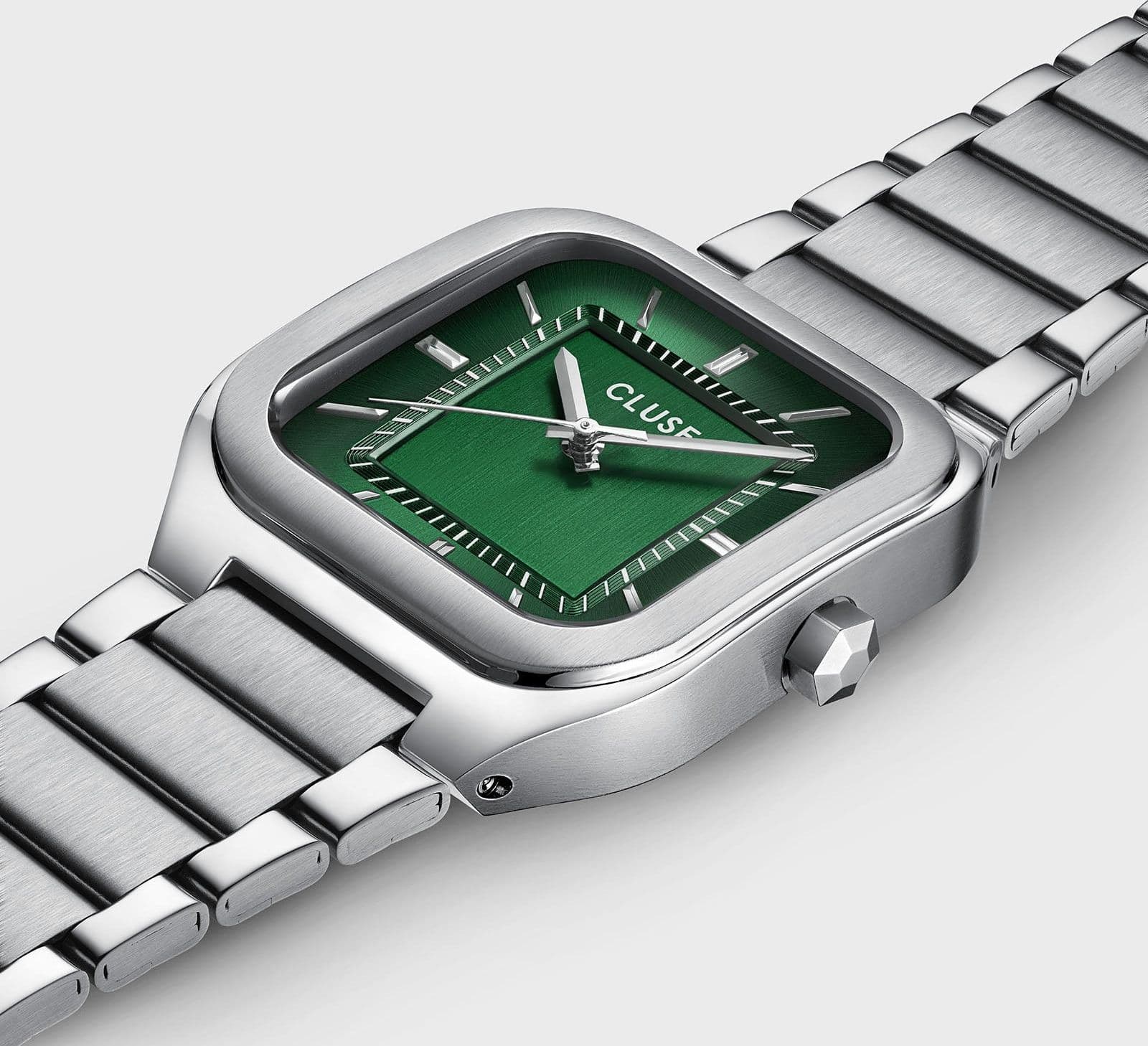 CLUSE - Orologio Quadrus Watch Steel, Green, Silver Colour - 2