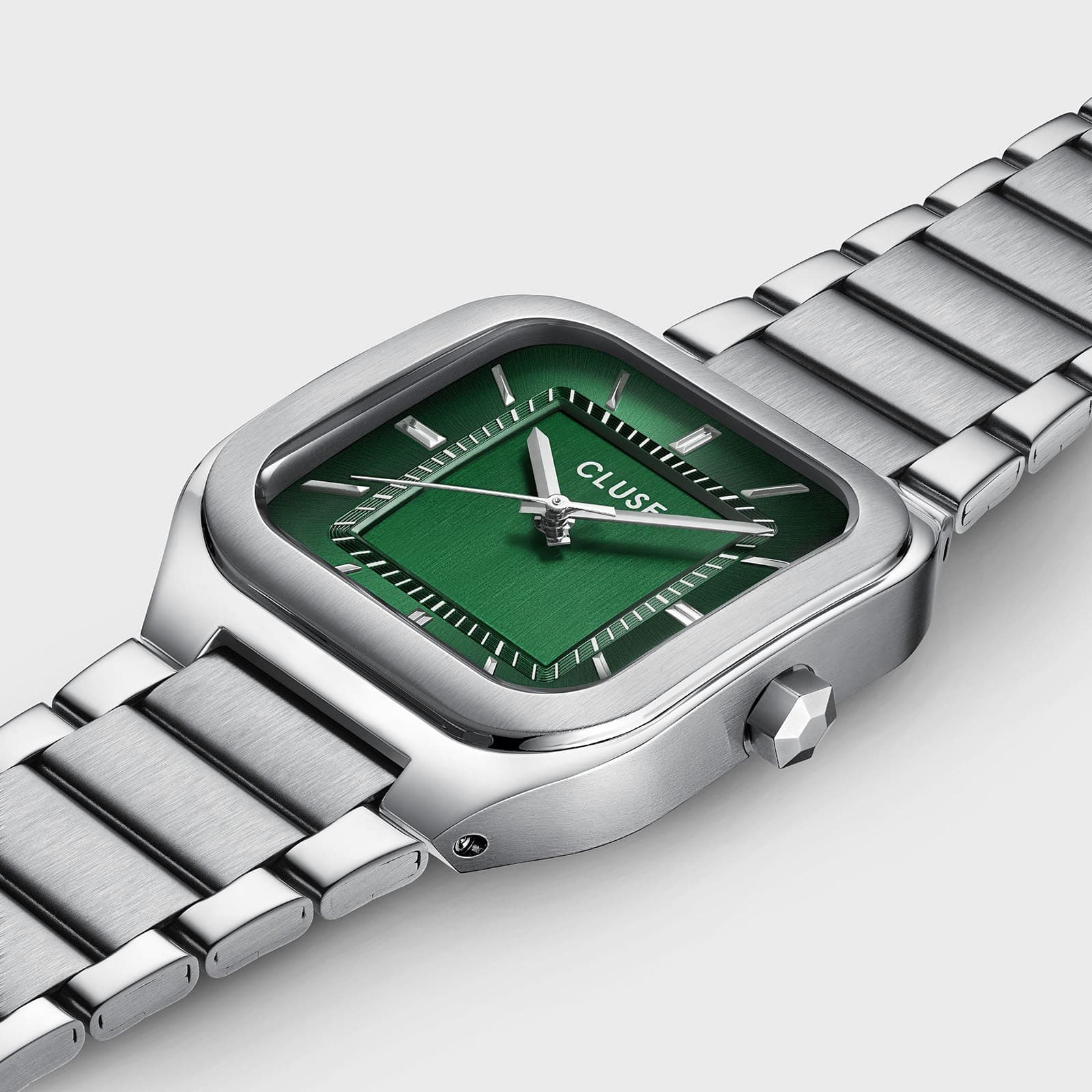 CLUSE - Orologio Quadrus Watch Steel, Green, Silver Colour - 2