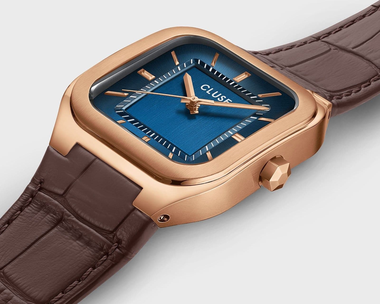 CLUSE - Orologio Quadrus Watch Leather, Blue, Rose Gold Colour - 2