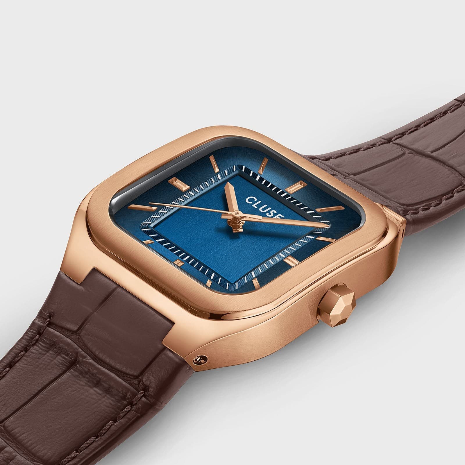 CLUSE - Orologio Quadrus Watch Leather, Blue, Rose Gold Colour - 2