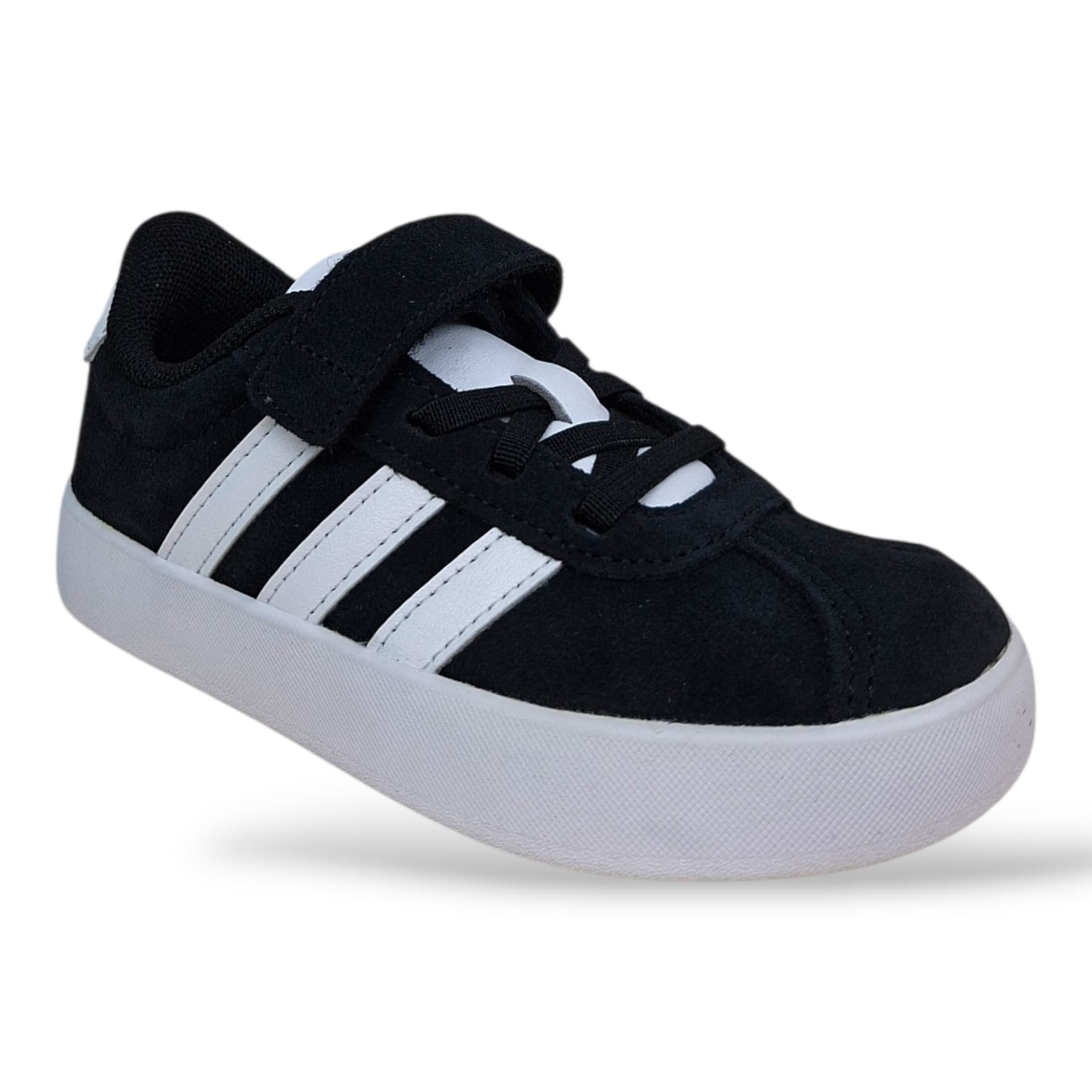 Adidas VL Court Sneakers Bambini Ragazzi Nero Bianco | Taglia 28-35 | Pelle e Suede | Scarpetteria Gica - 2