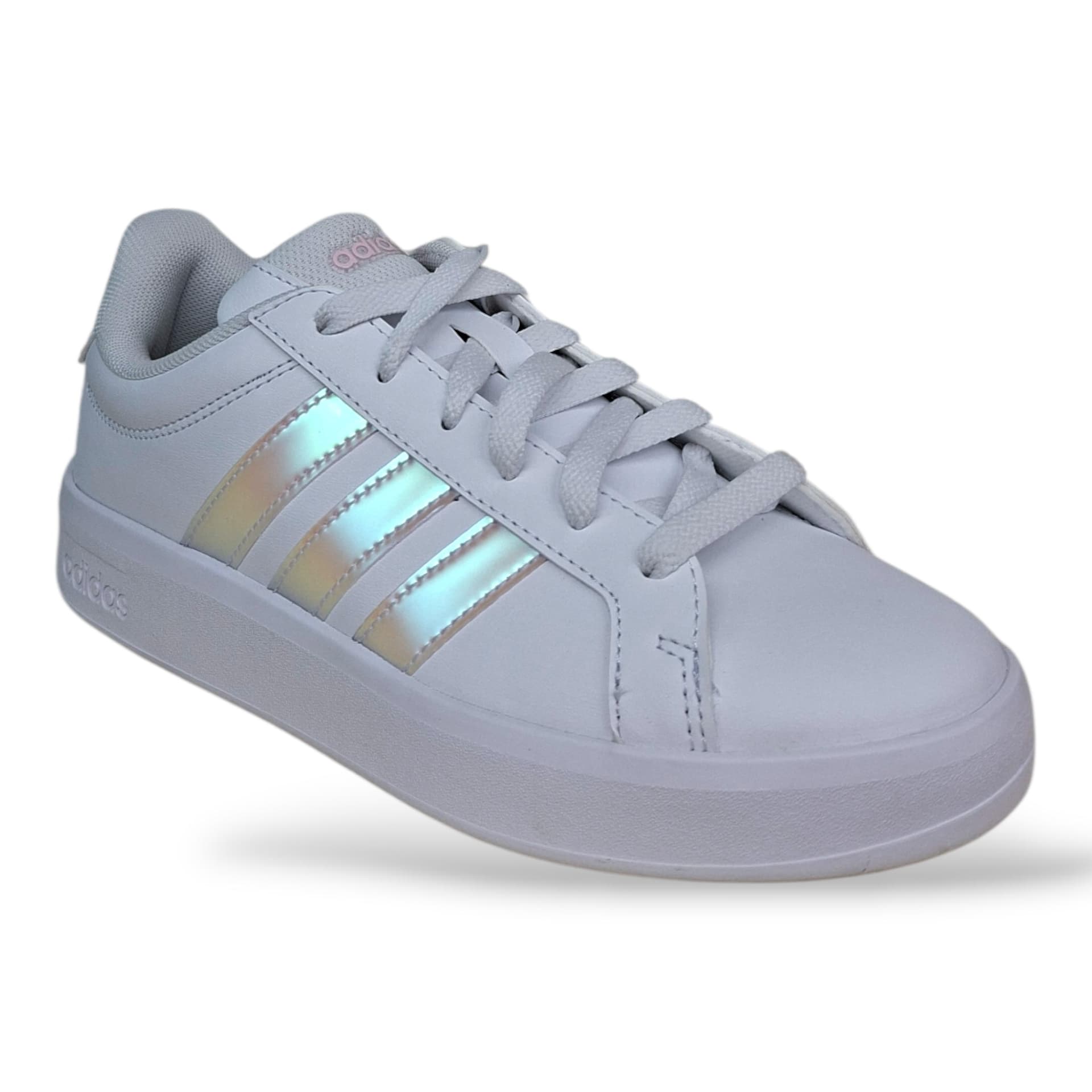 Adidas Grand Court Sneakers Bambine Ragazze Bianco Cangiante | Taglia 36-40 | Pelle | Scarpetteria Gica - 2