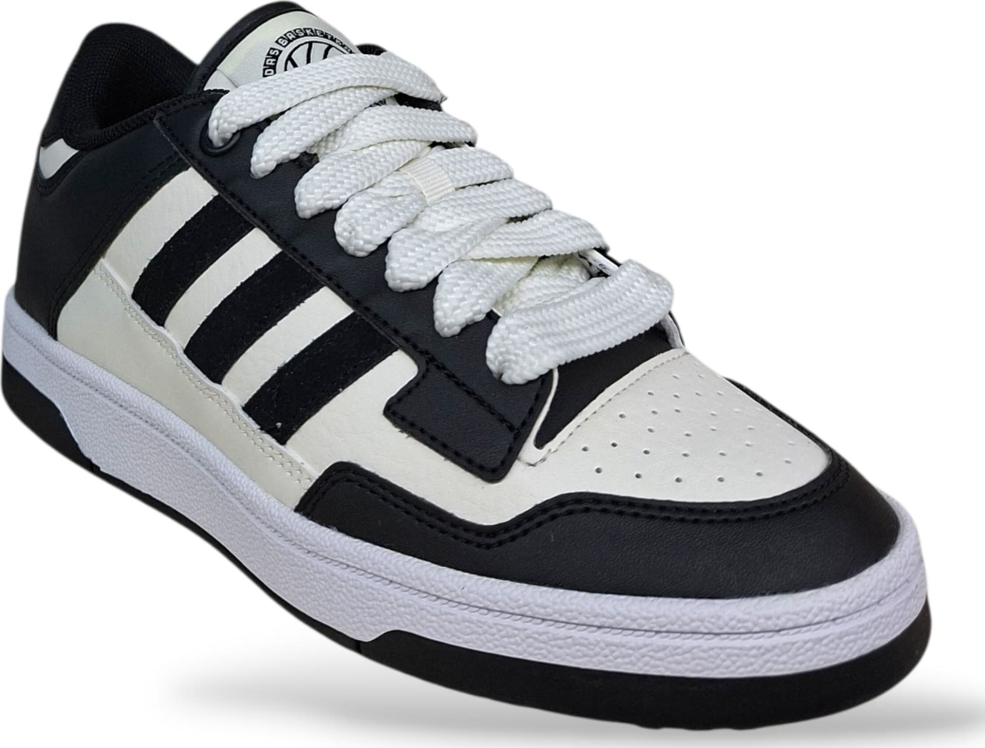 Adidas Rapid Court Sneakers Bambini Ragazzi Nero Bianco | Taglia 36-40 | Pelle | Scarpetteria Gica - 2