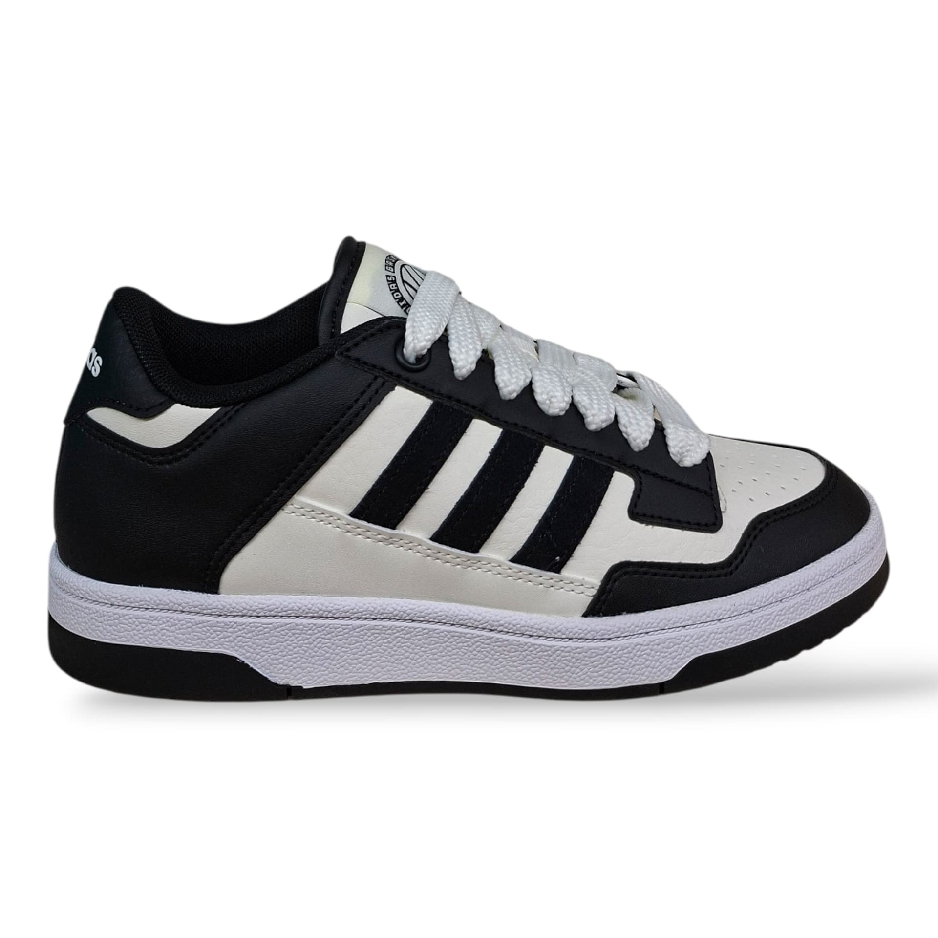 Adidas Rapid Court Sneakers Bambini Ragazzi Nero Bianco | Taglia 36-40 | Pelle | Scarpetteria Gica - 6