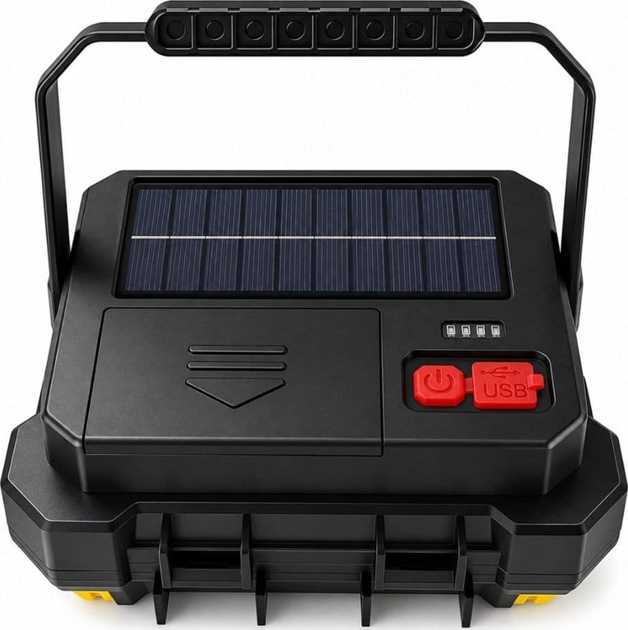 KIT MINI CASSETTA ATTREZZI MULTIFUNZIONALE LAMPADA LED SOLARE RICARICABILE PORTATILE 7769-A - 3