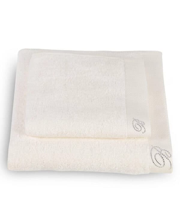 Set Asciugamani Blumarine Benessere con Cristalli Swarovski 2 Pezzi in Spugna di Cotone 520 gr - 3