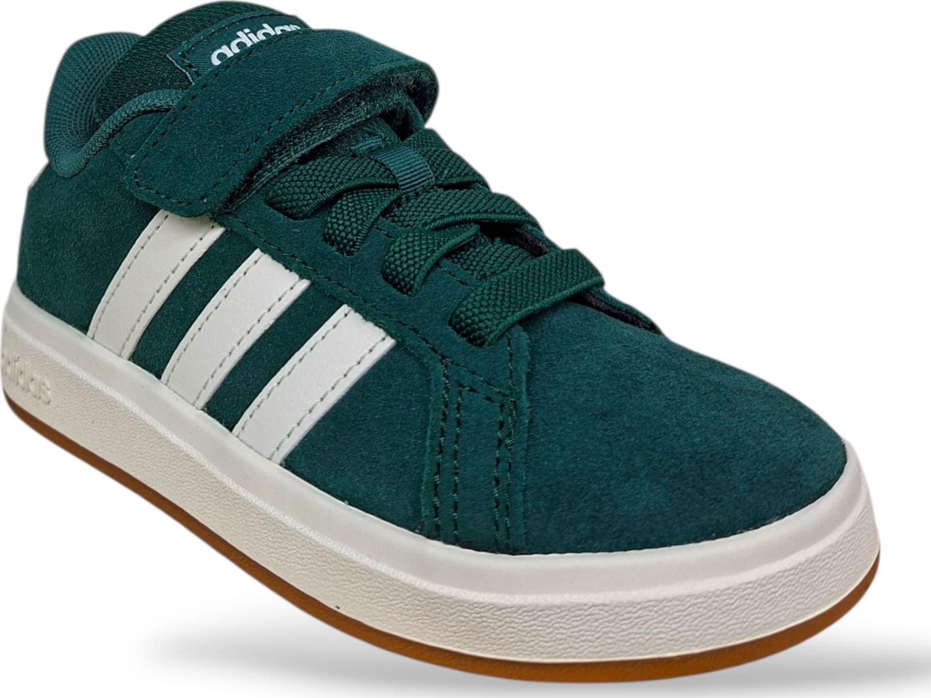Adidas Grand Court Sneakers Bambini Verdone Bianco | Taglia 21-35 | Suede Velcro | Scarpetteria Gica - 2