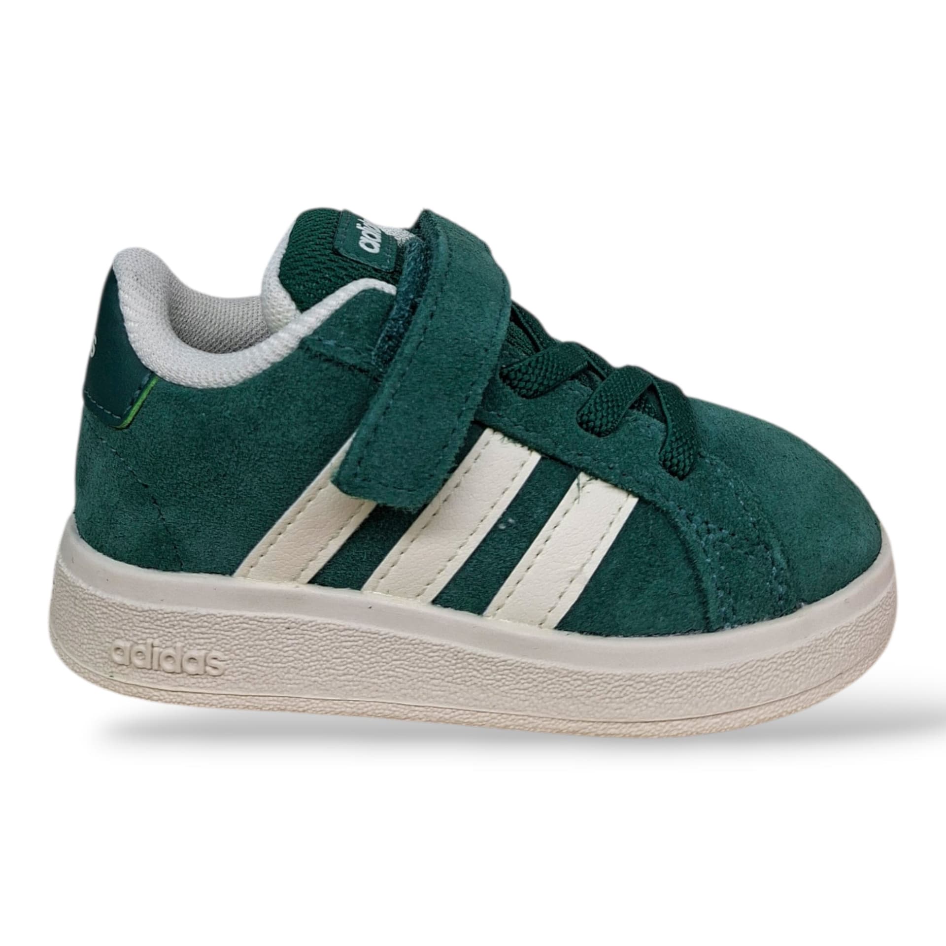 Adidas Grand Court Sneakers Bambini Verdone Bianco | Taglia 21-35 | Suede Velcro | Scarpetteria Gica - 6