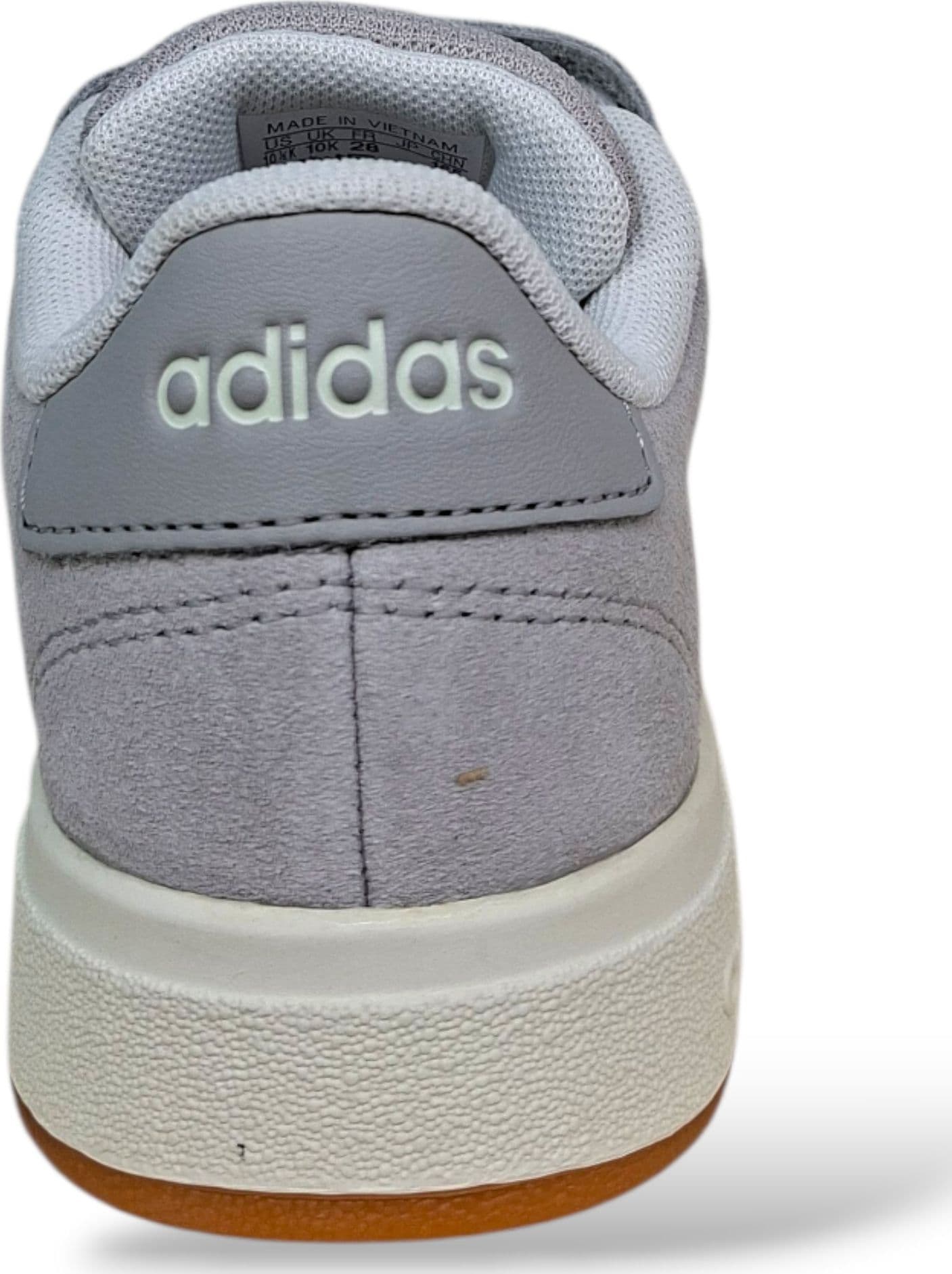 Adidas Grand Court Sneakers Bambini Grigio Bianco | Taglia 28-35 | Suede Velcro | Scarpetteria Gica - 3