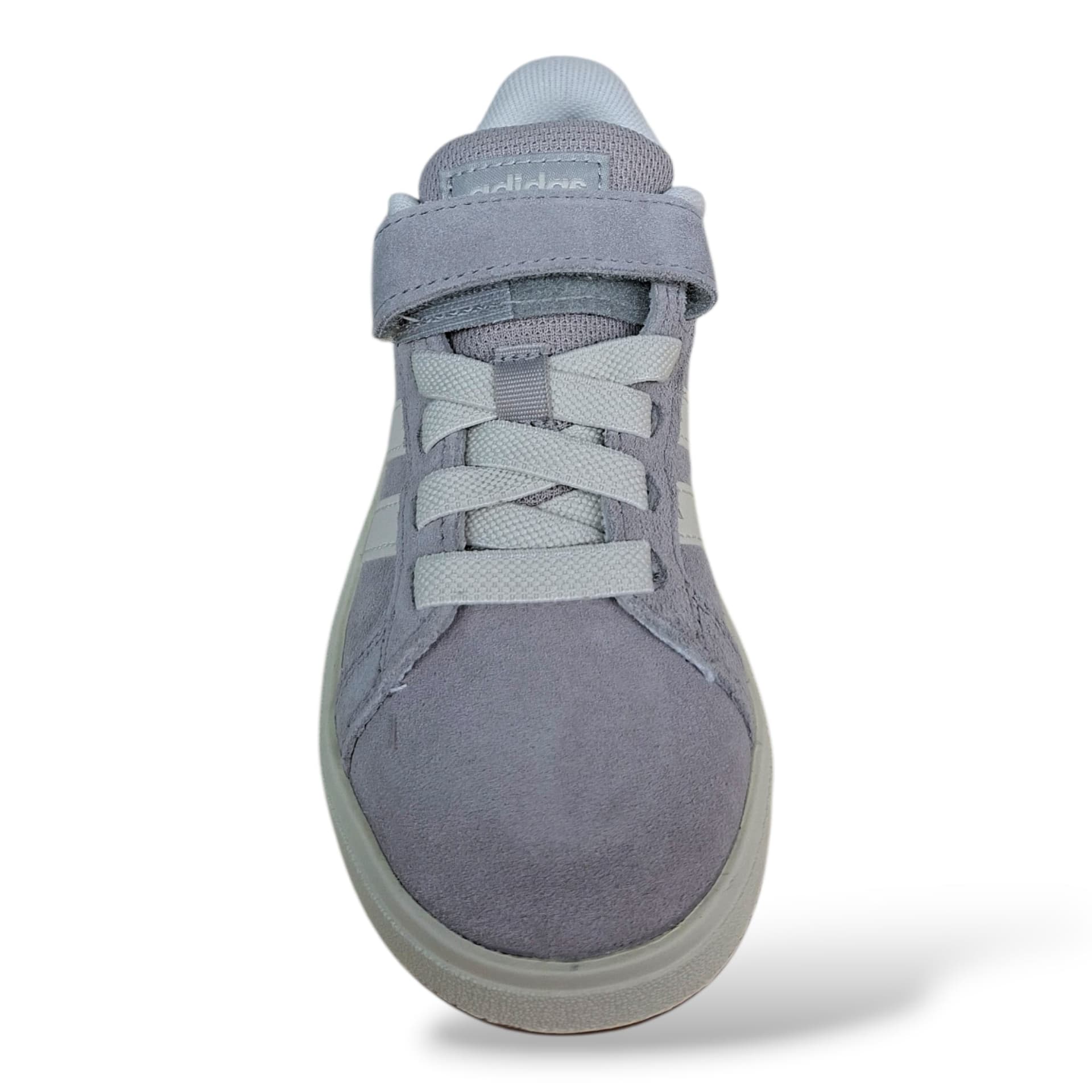 Adidas Grand Court Sneakers Bambini Grigio Bianco | Taglia 28-35 | Suede Velcro | Scarpetteria Gica - 4