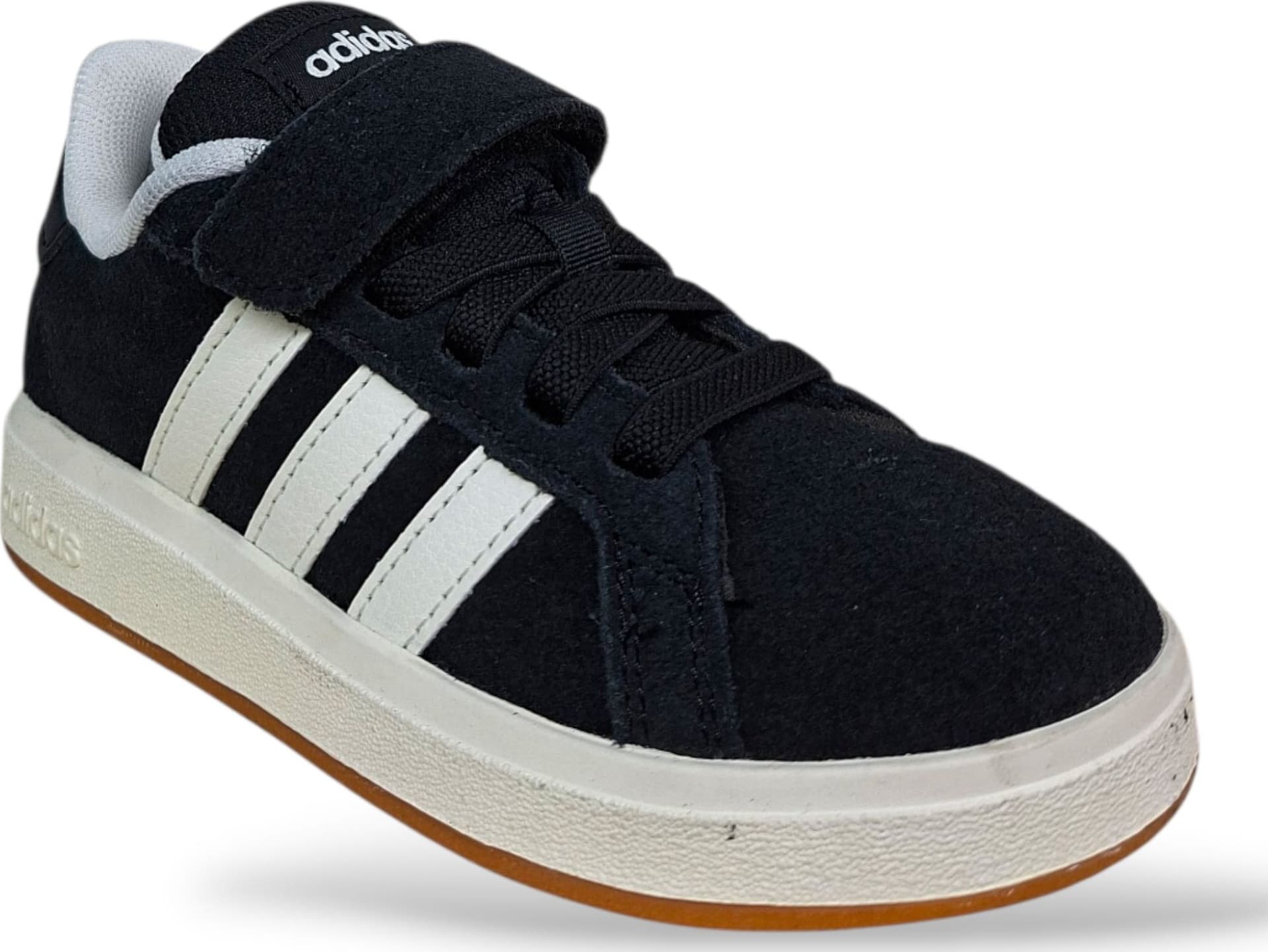 Adidas Grand Court Sneakers Bambini Nero Bianco | Taglia 20-35 | Suede Velcro | Scarpetteria Gica - 2