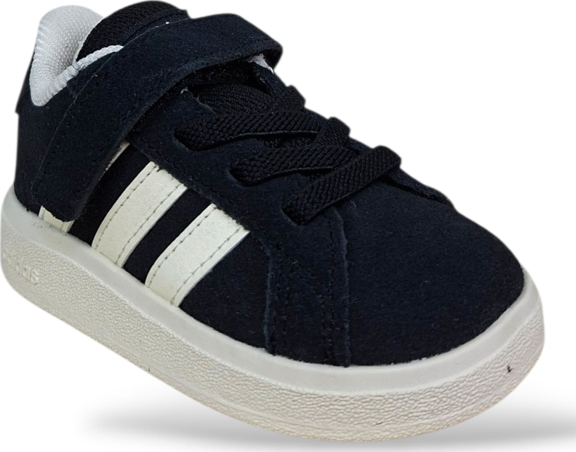Adidas Grand Court Sneakers Bambini Nero Bianco | Taglia 20-35 | Suede Velcro | Scarpetteria Gica - 7