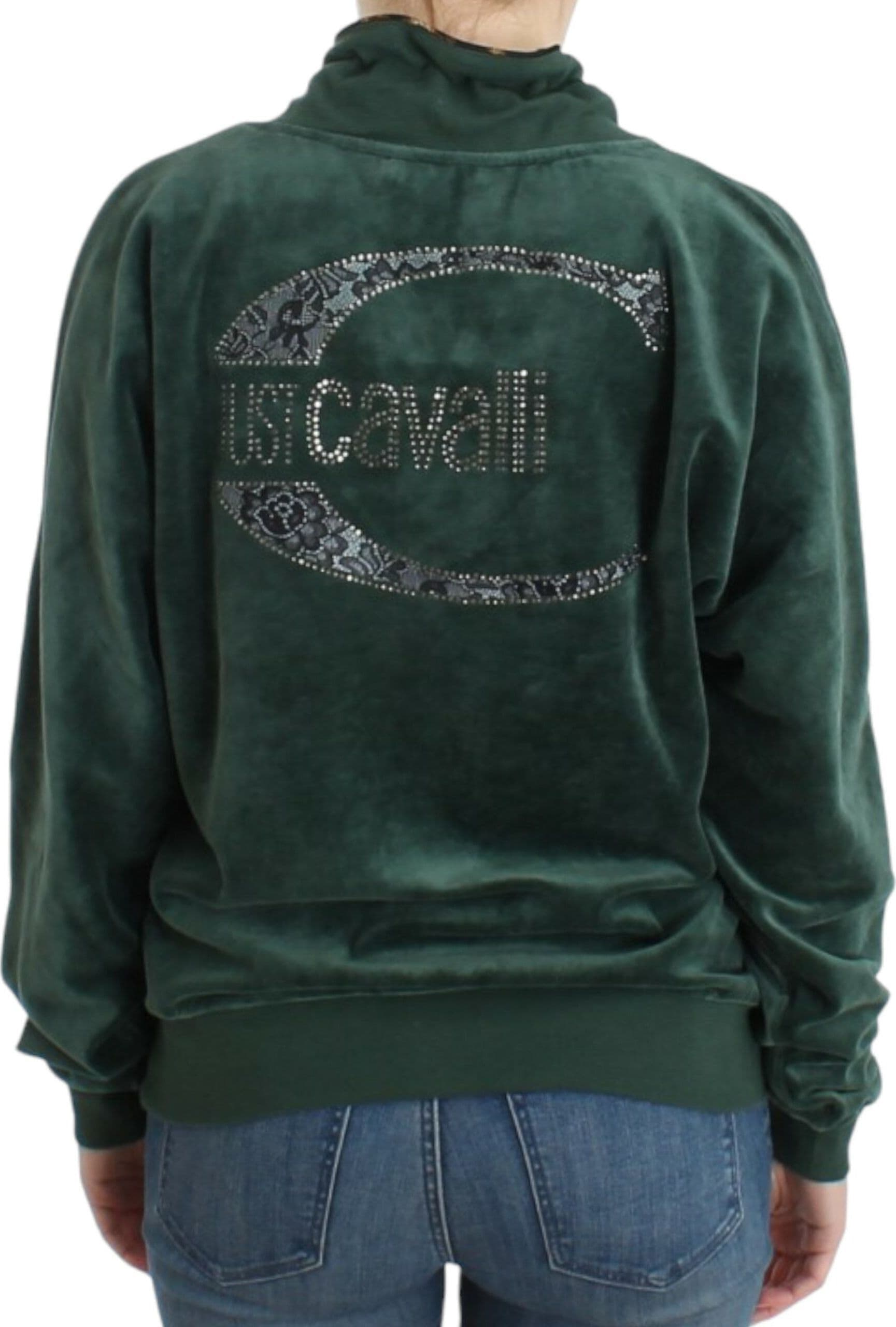 Green velvet cotton sweater - 3