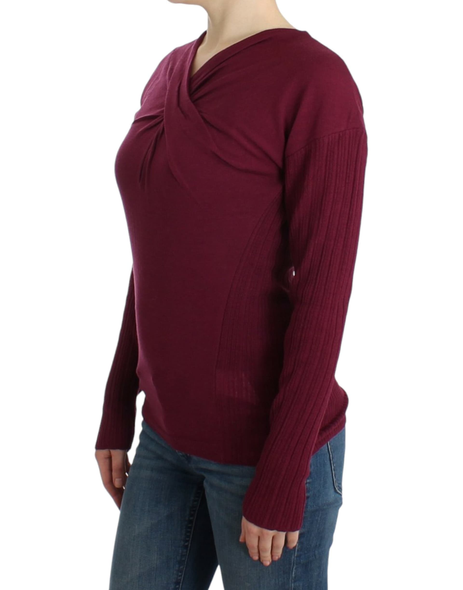 Purple knitted wool sweater - 2