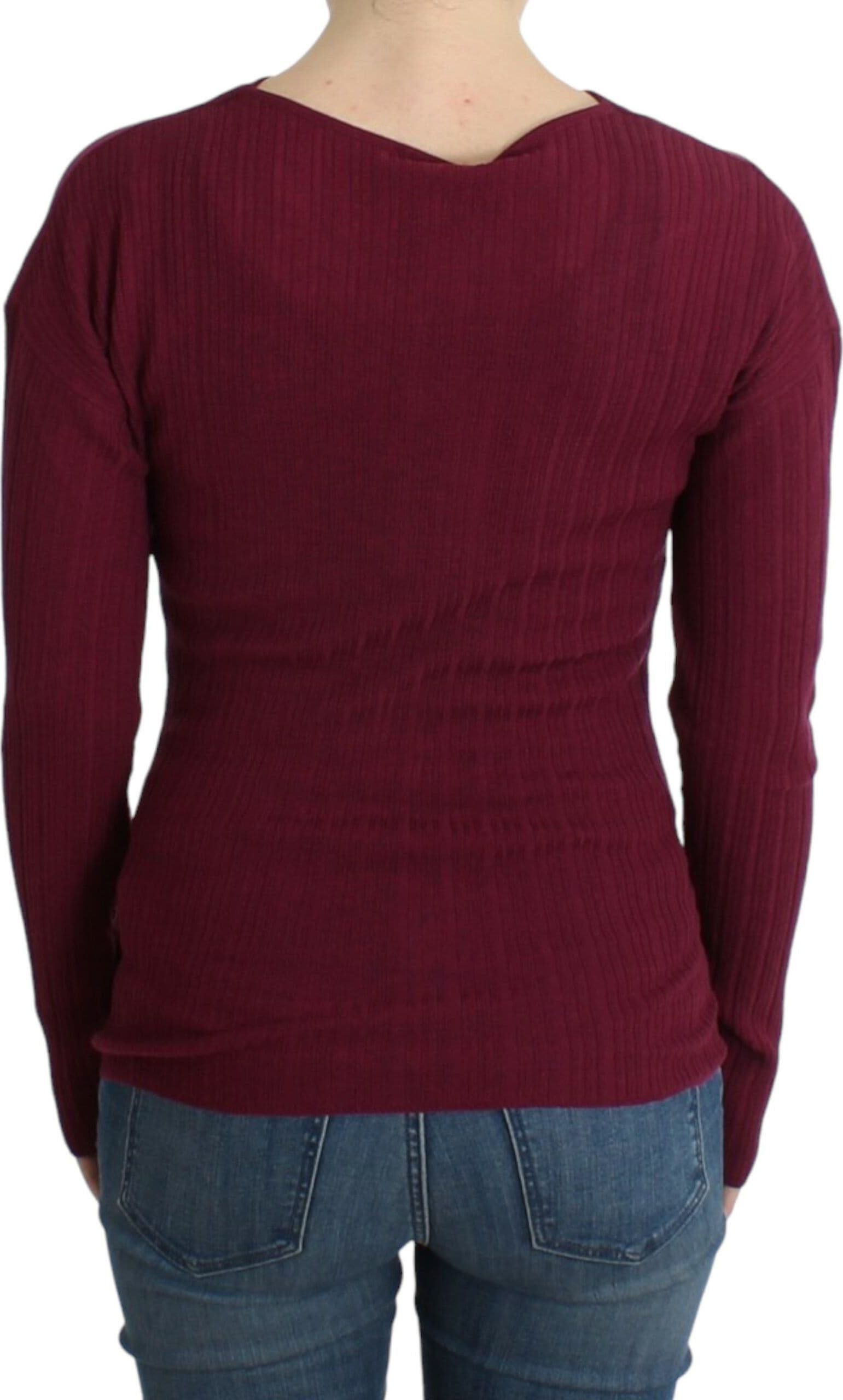 Purple knitted wool sweater - 3