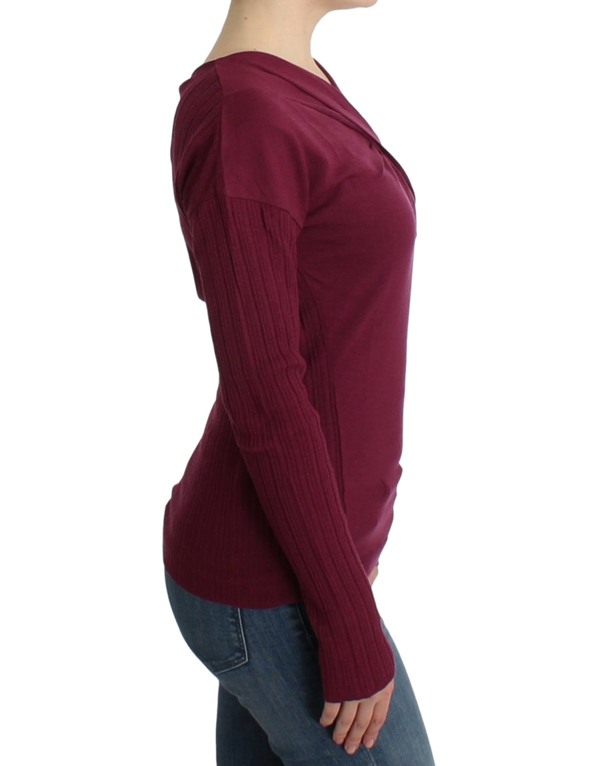Purple knitted wool sweater - 4