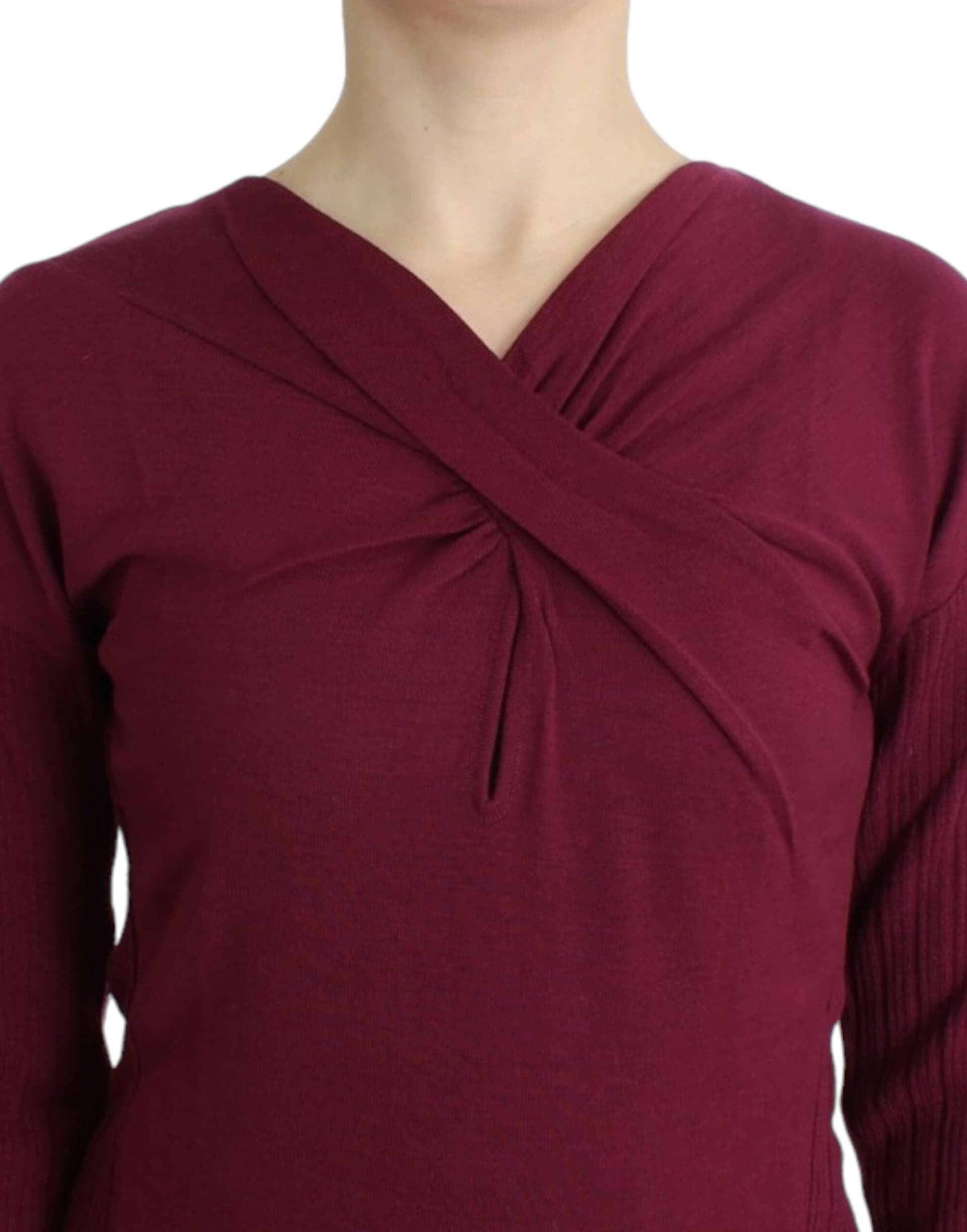 Purple knitted wool sweater - 5
