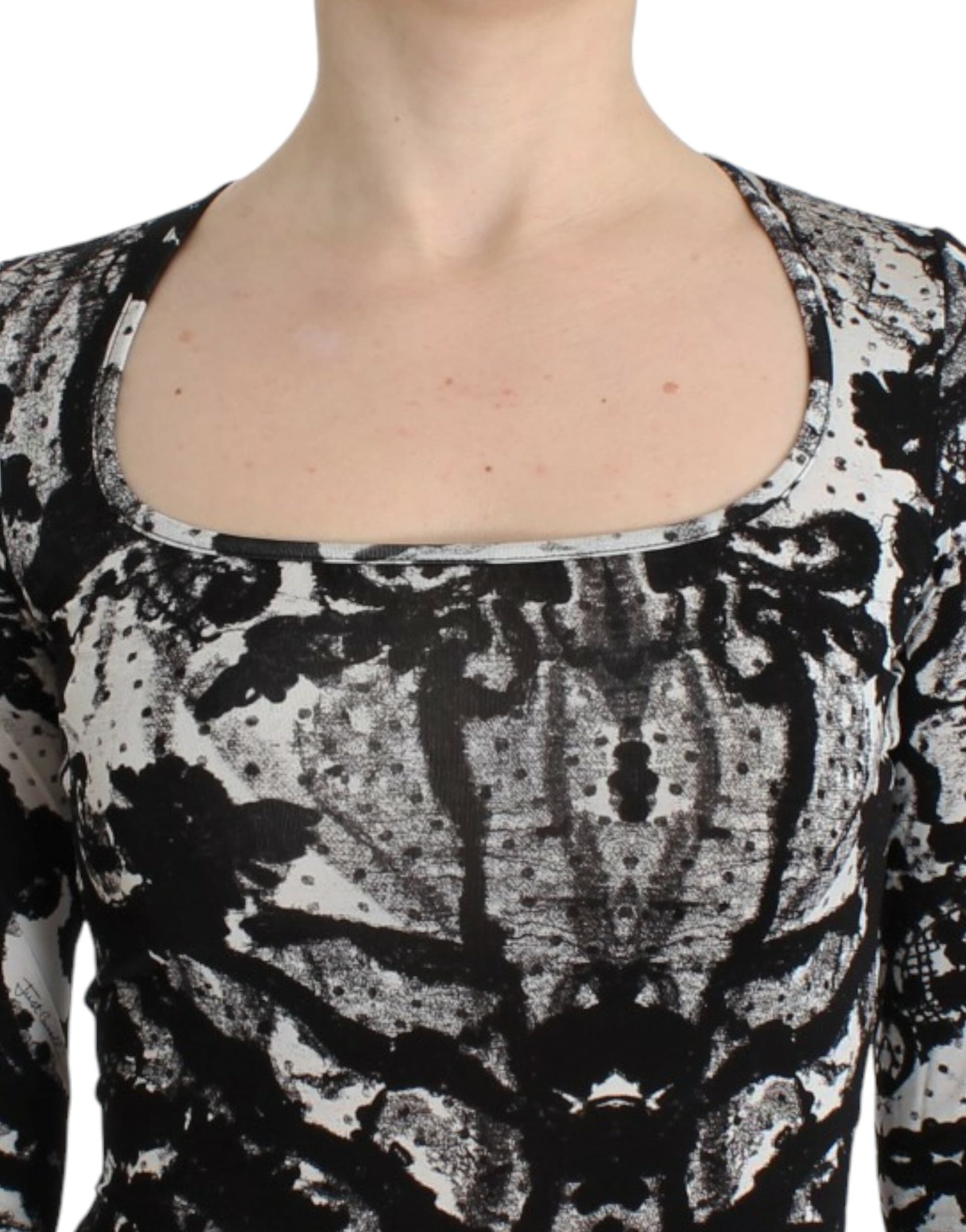 Black Printed Sheath Dress - 5