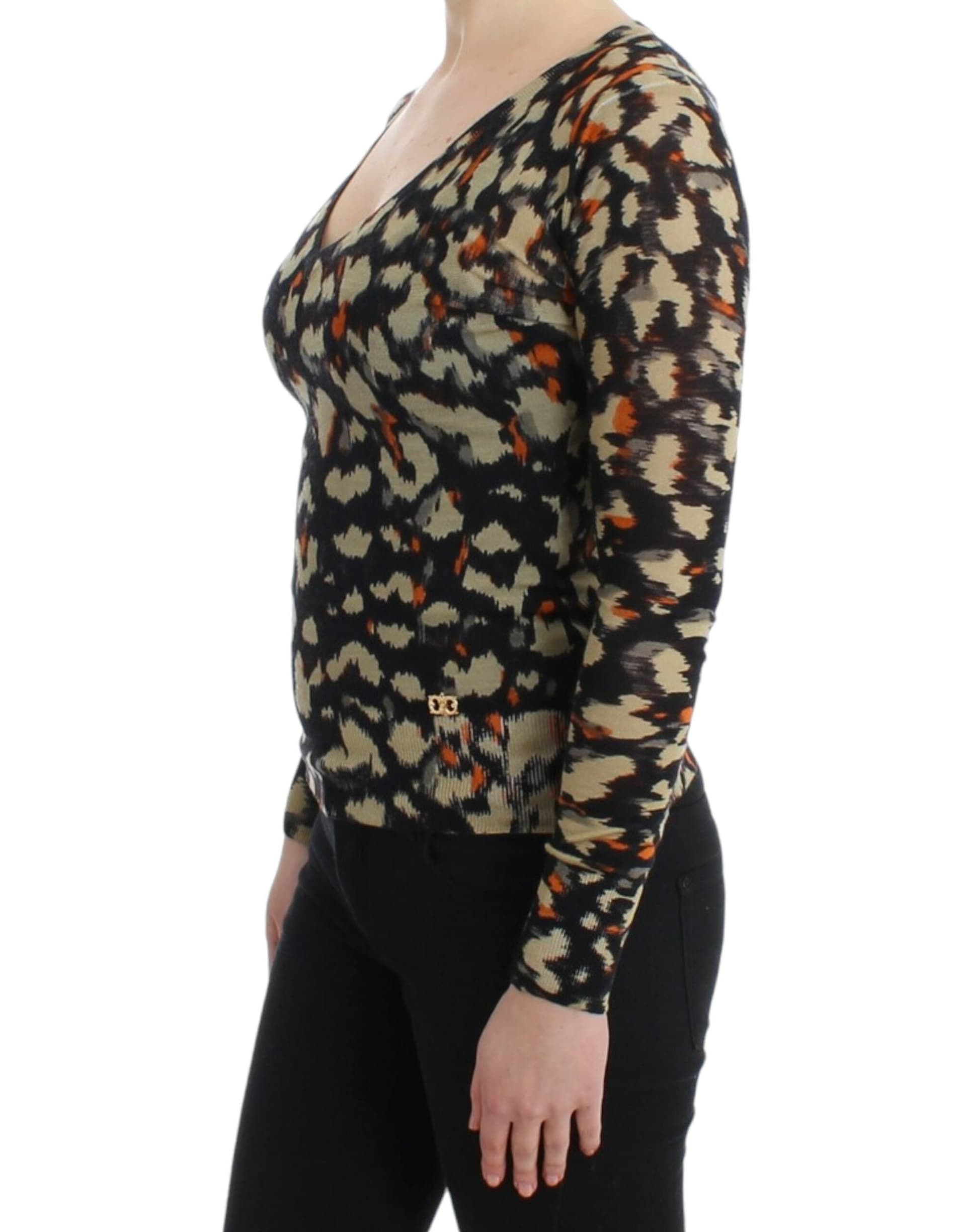 Multicolor v-neck wool jumper - 2