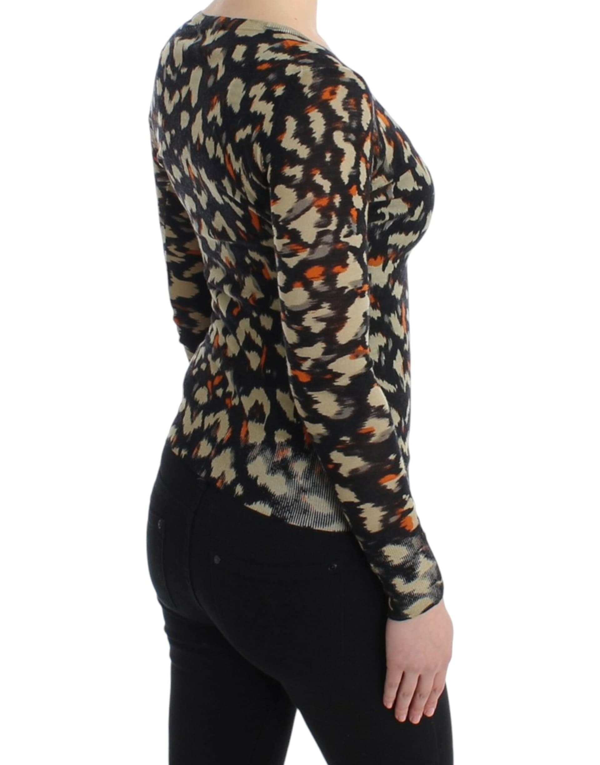 Multicolor v-neck wool jumper - 4