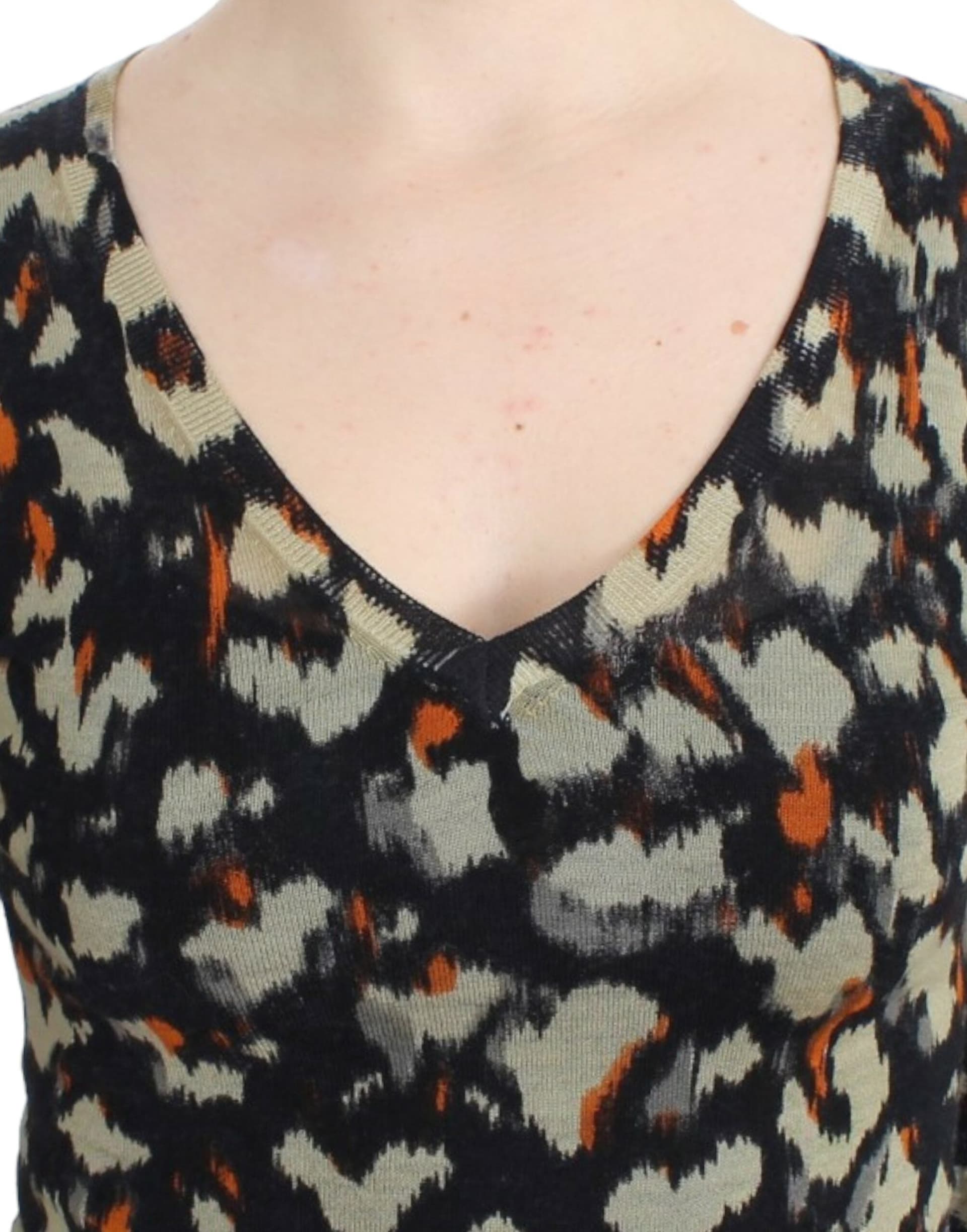 Multicolor v-neck wool jumper - 5