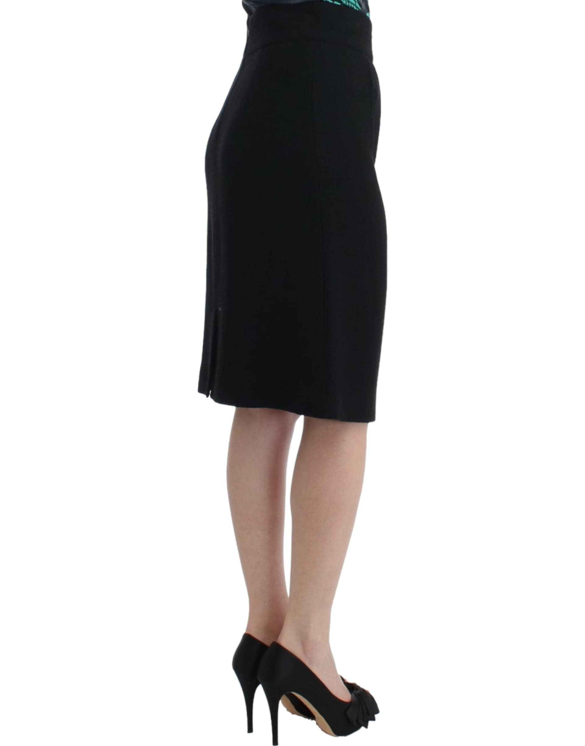 Black wool pencil skirt - 3