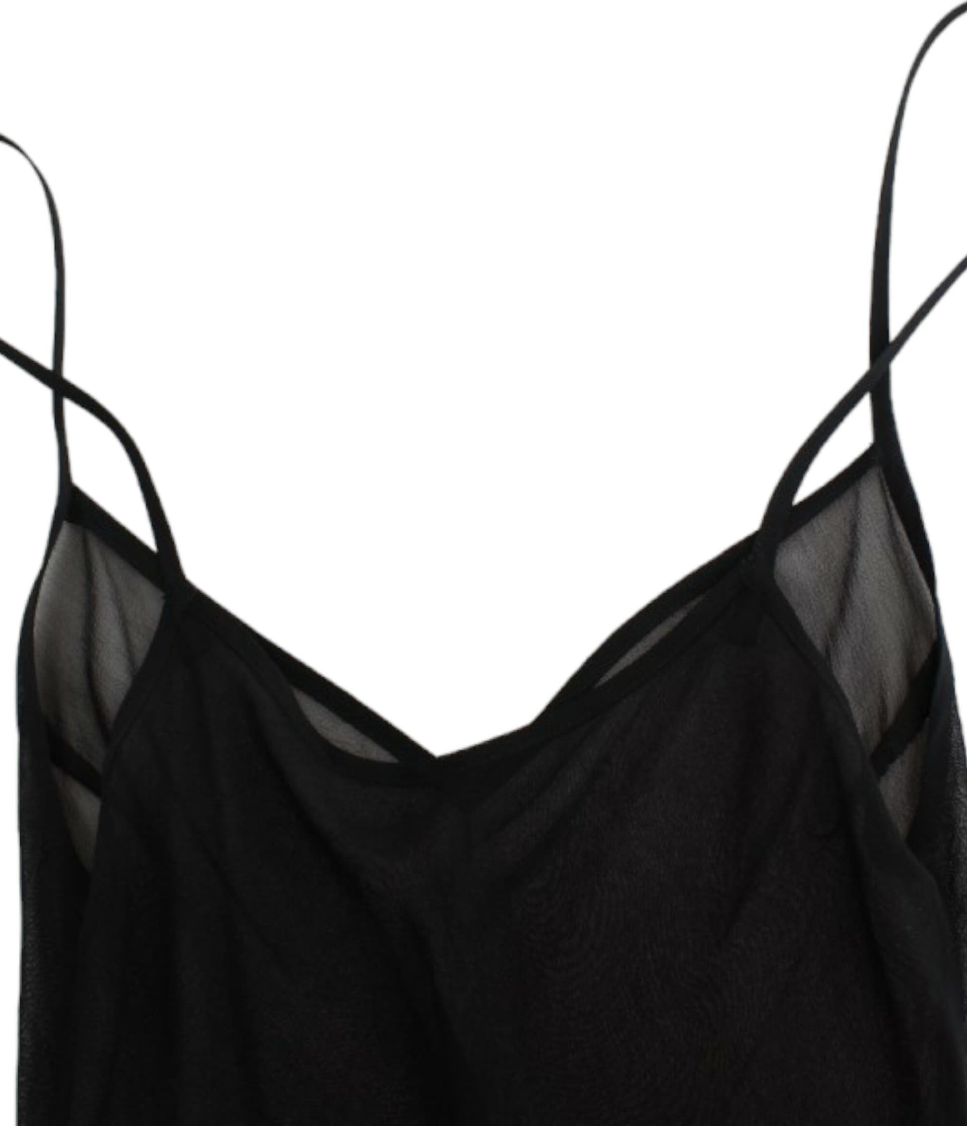Black long sleeve silk dress - 6