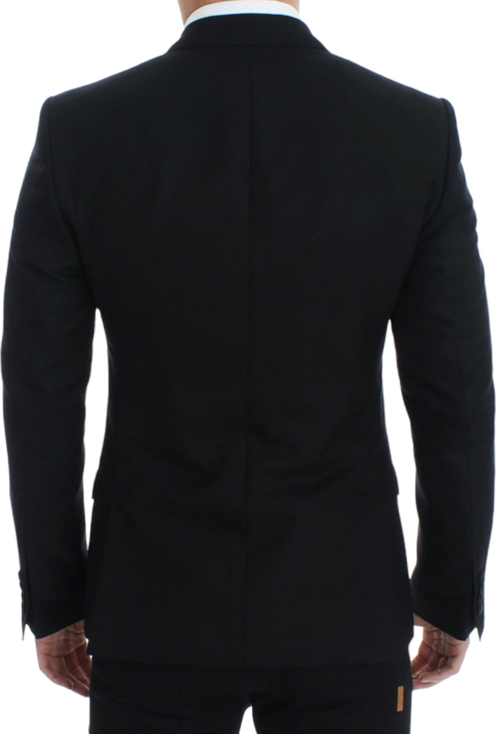 Black wool silk SICILIA blazer - 3