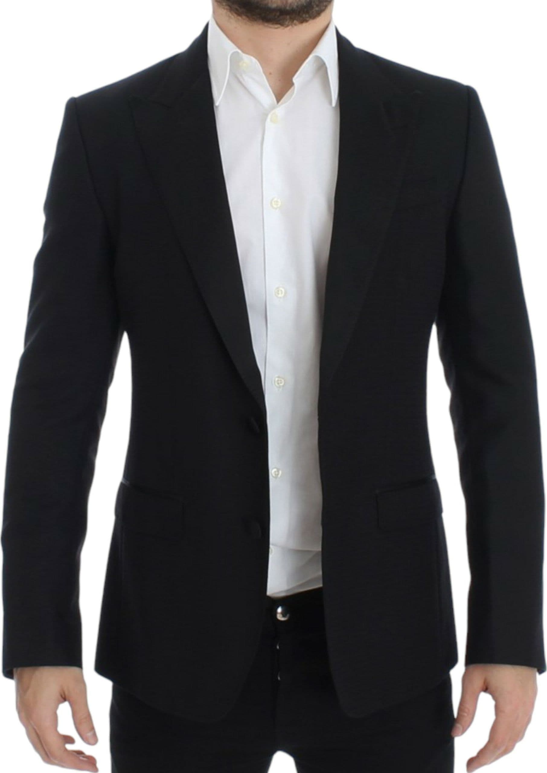 Black wool silk SICILIA blazer - 6
