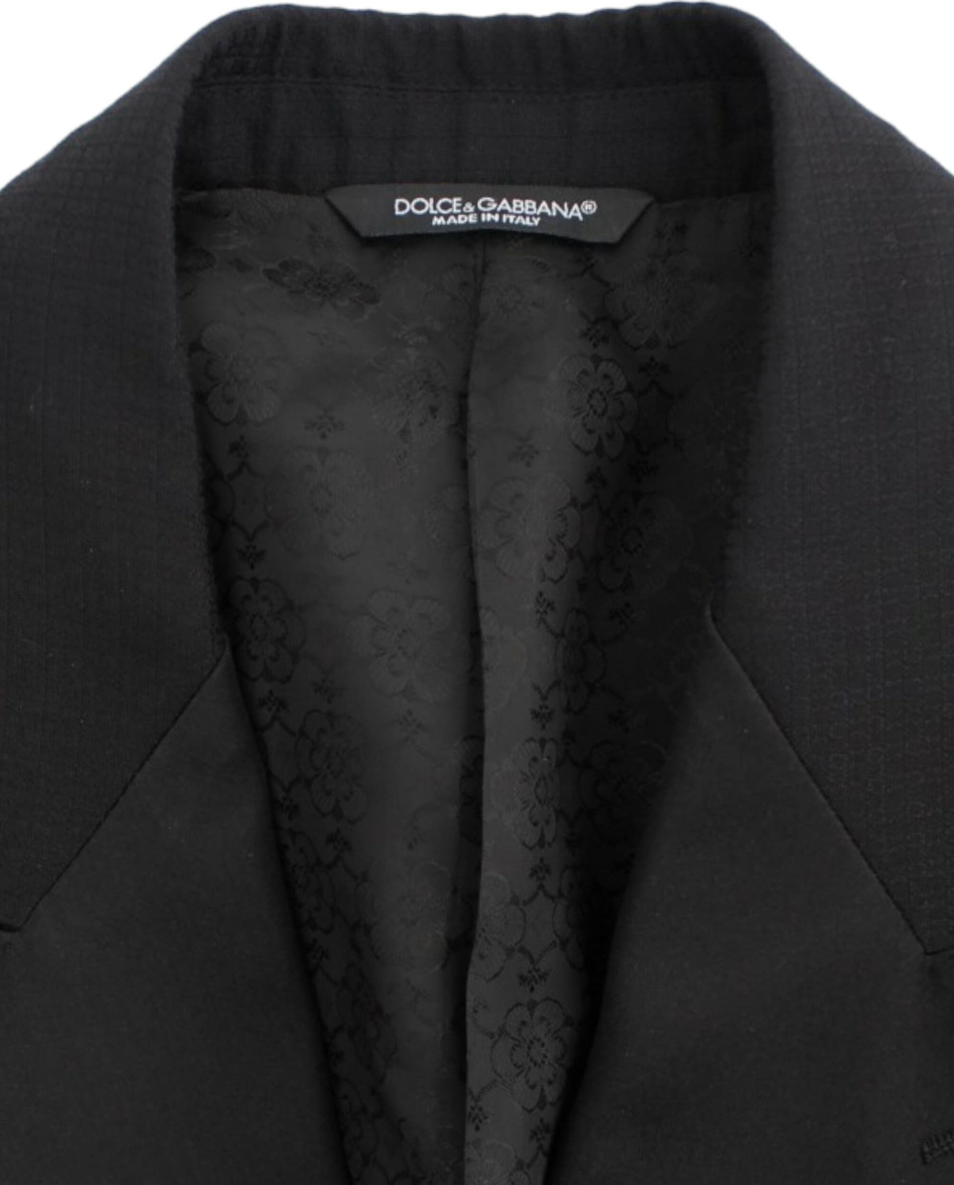 Black wool silk SICILIA blazer - 8